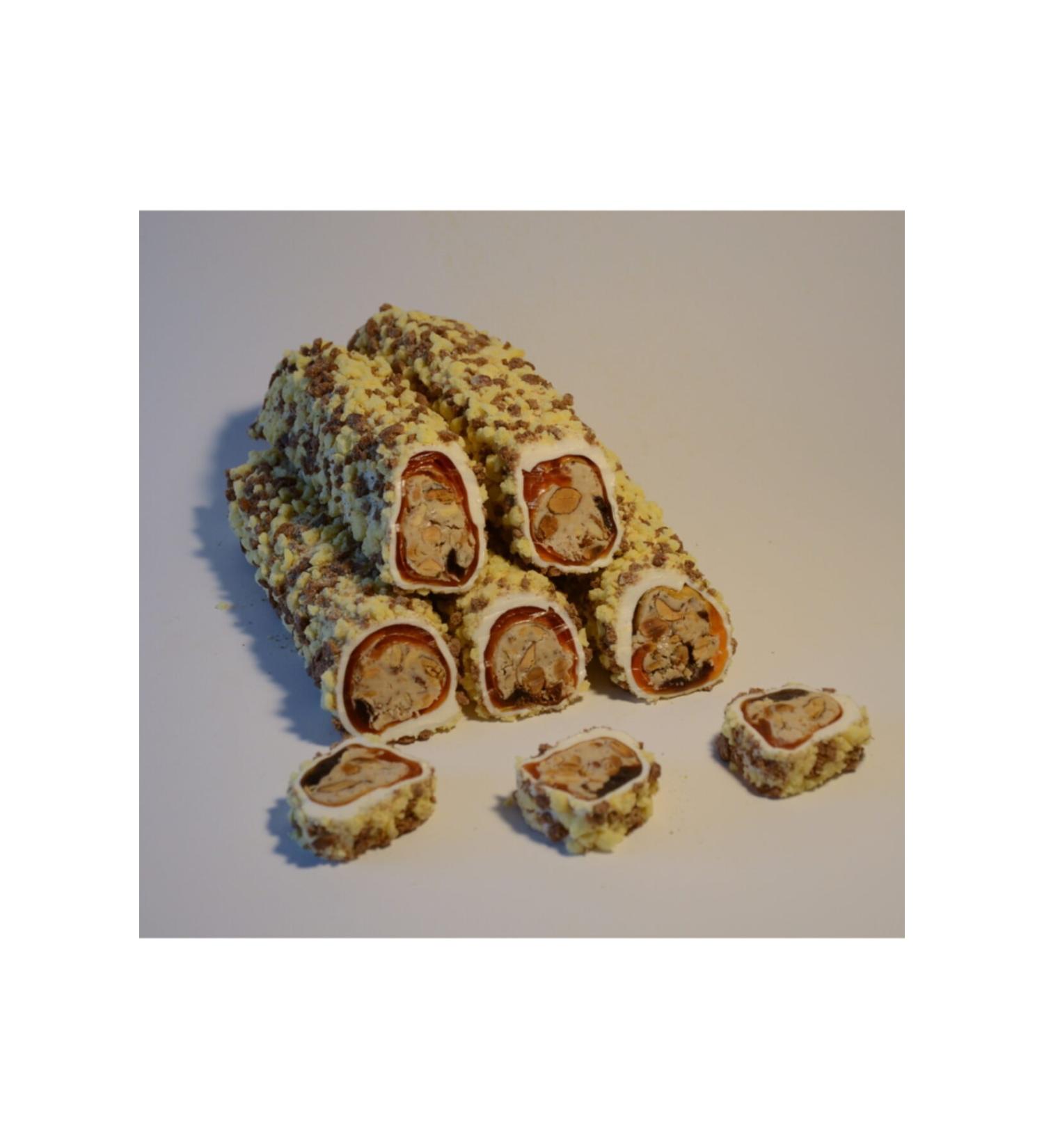 ekerci Caferzade Orange Flavored Almond Hazelnut Cream Sultan Sarma Turkish Delight 500 Gr