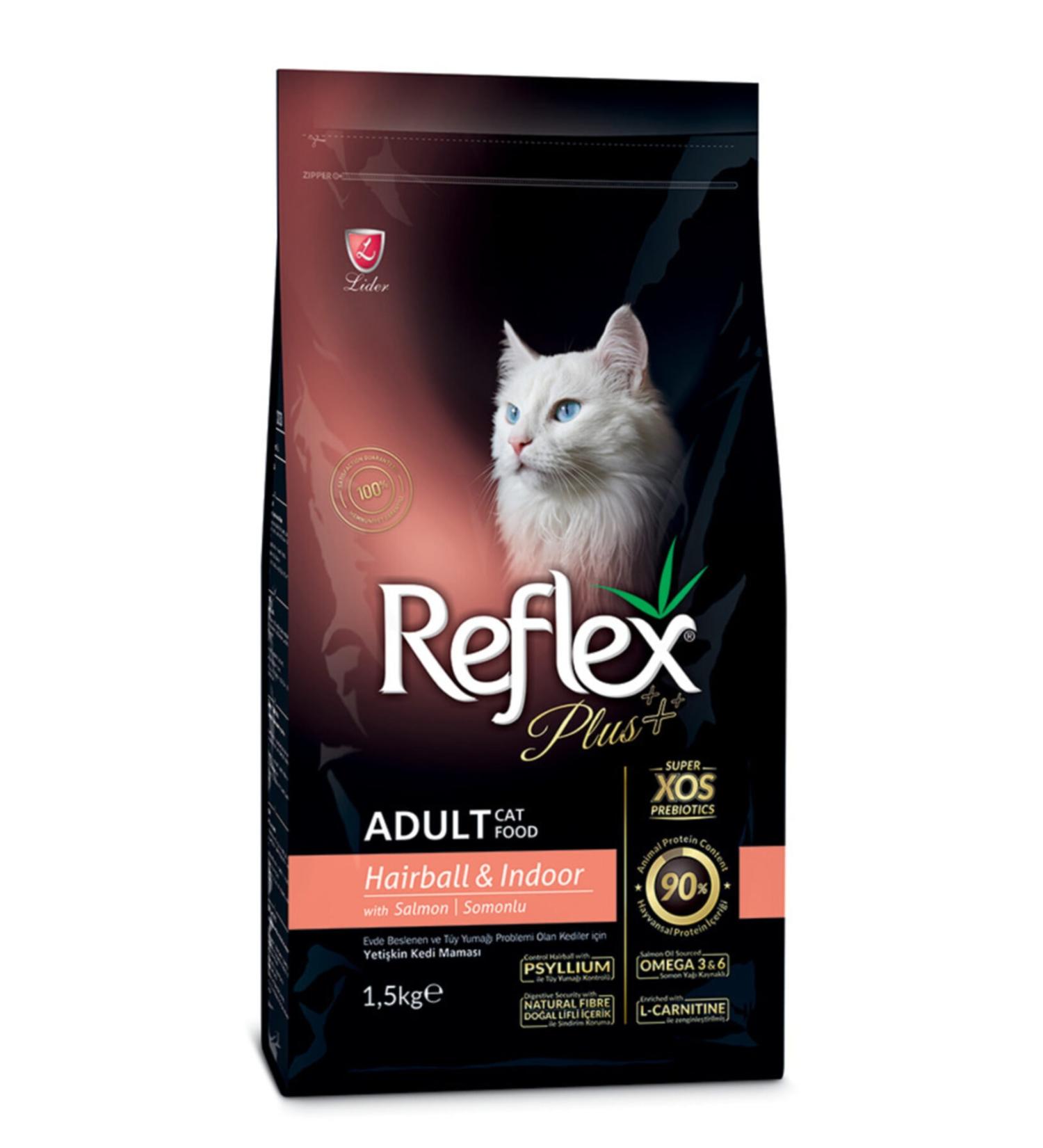 Reflex Plus Hairball Adult Cat Food with Salmon for Cats 1.5 Kg