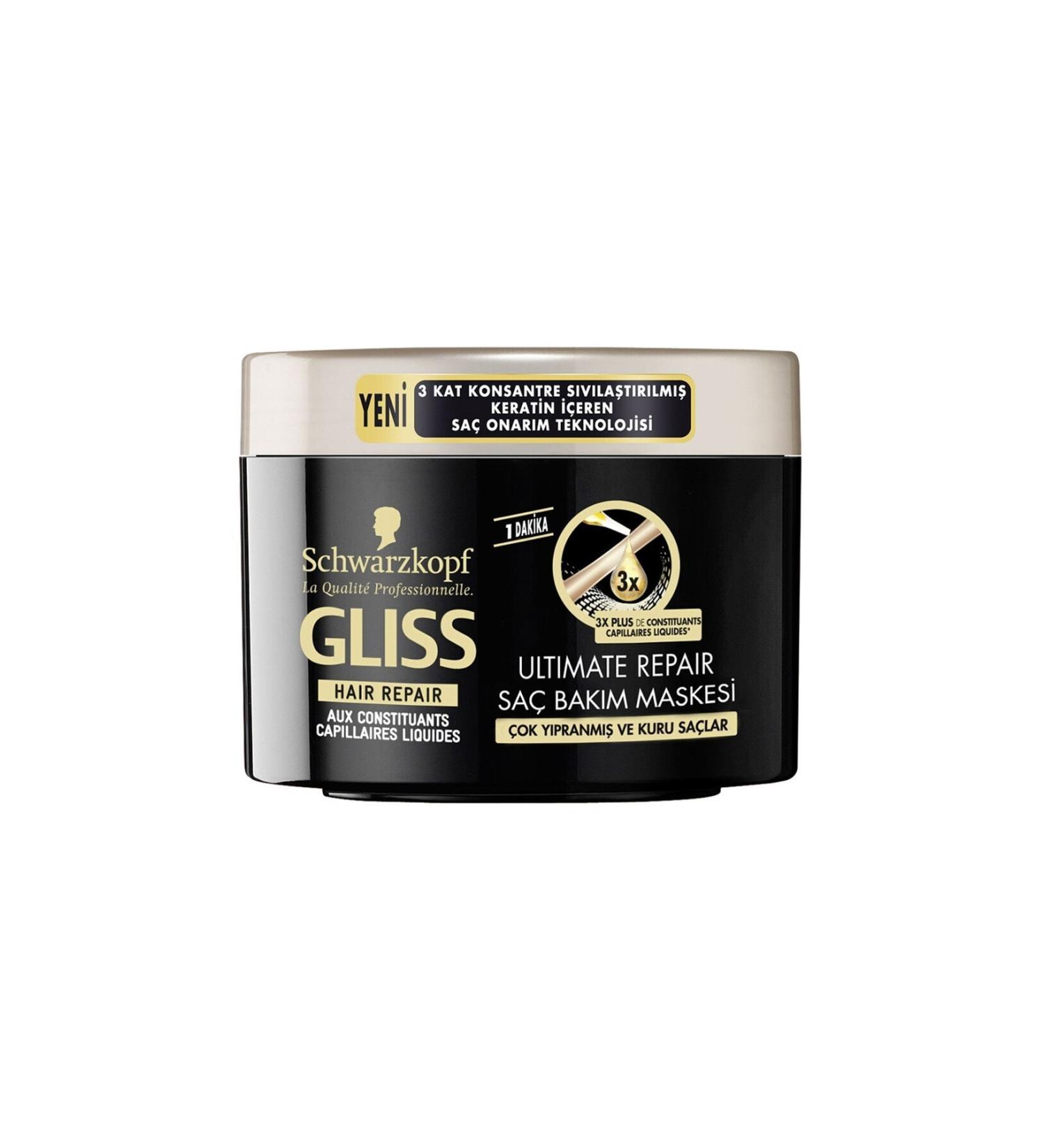 Gliss Care Mask for Very Damaged and Dry Hair - Ultimate Repair 200 Ml 3178040683198