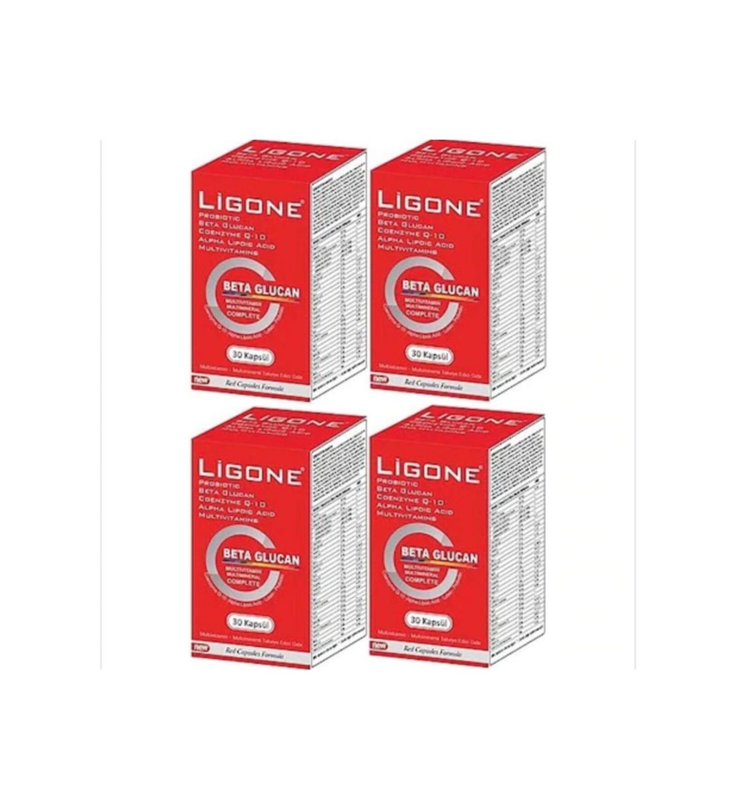 Rcfarma Ligone Beta-glucan Probiotic Multivitamin 30 Capsules 4 Box Skt:03.2023