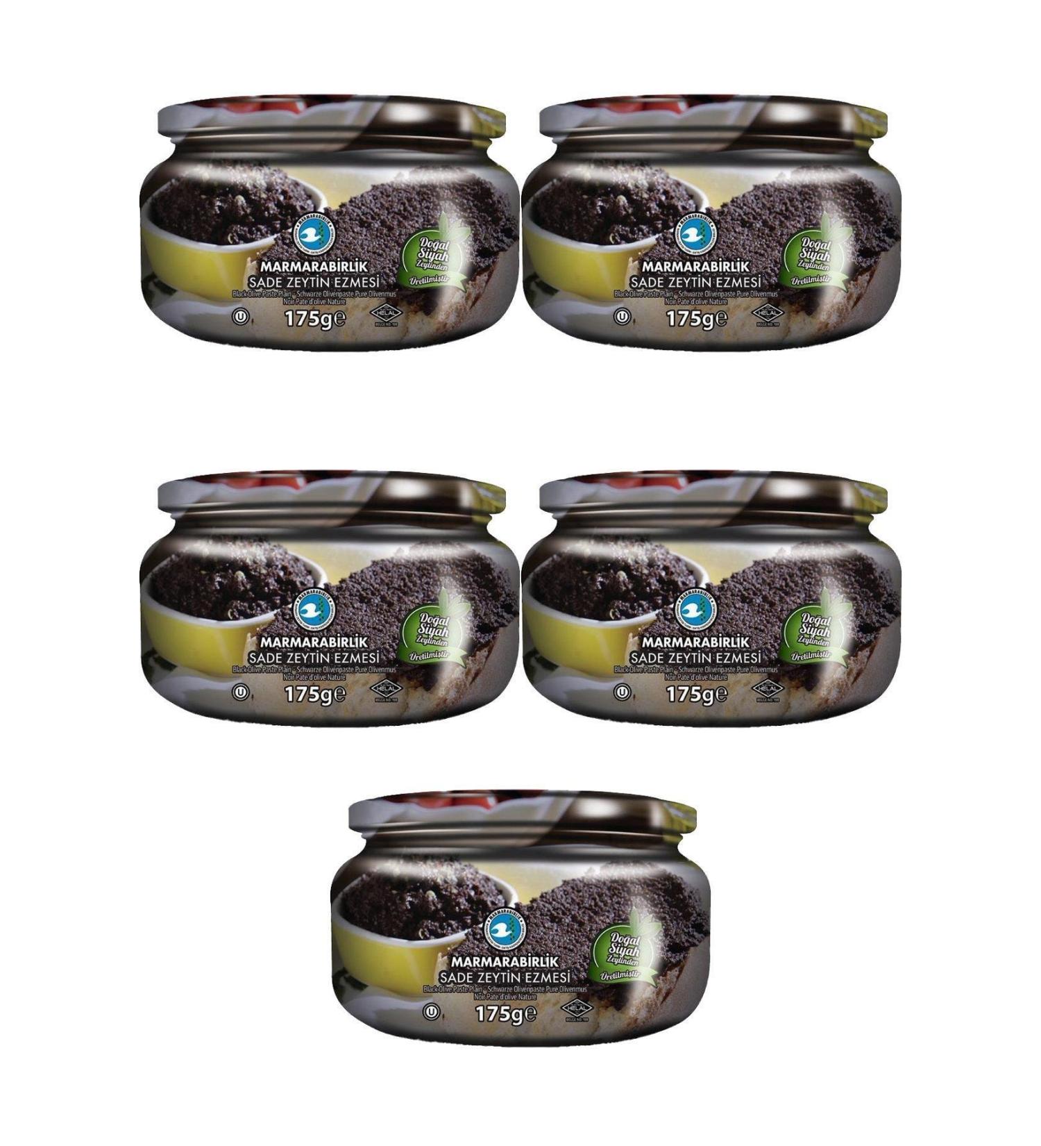 Marmarabirlik Black Plain Paste Olives 175 gr Glass X 5 Pack