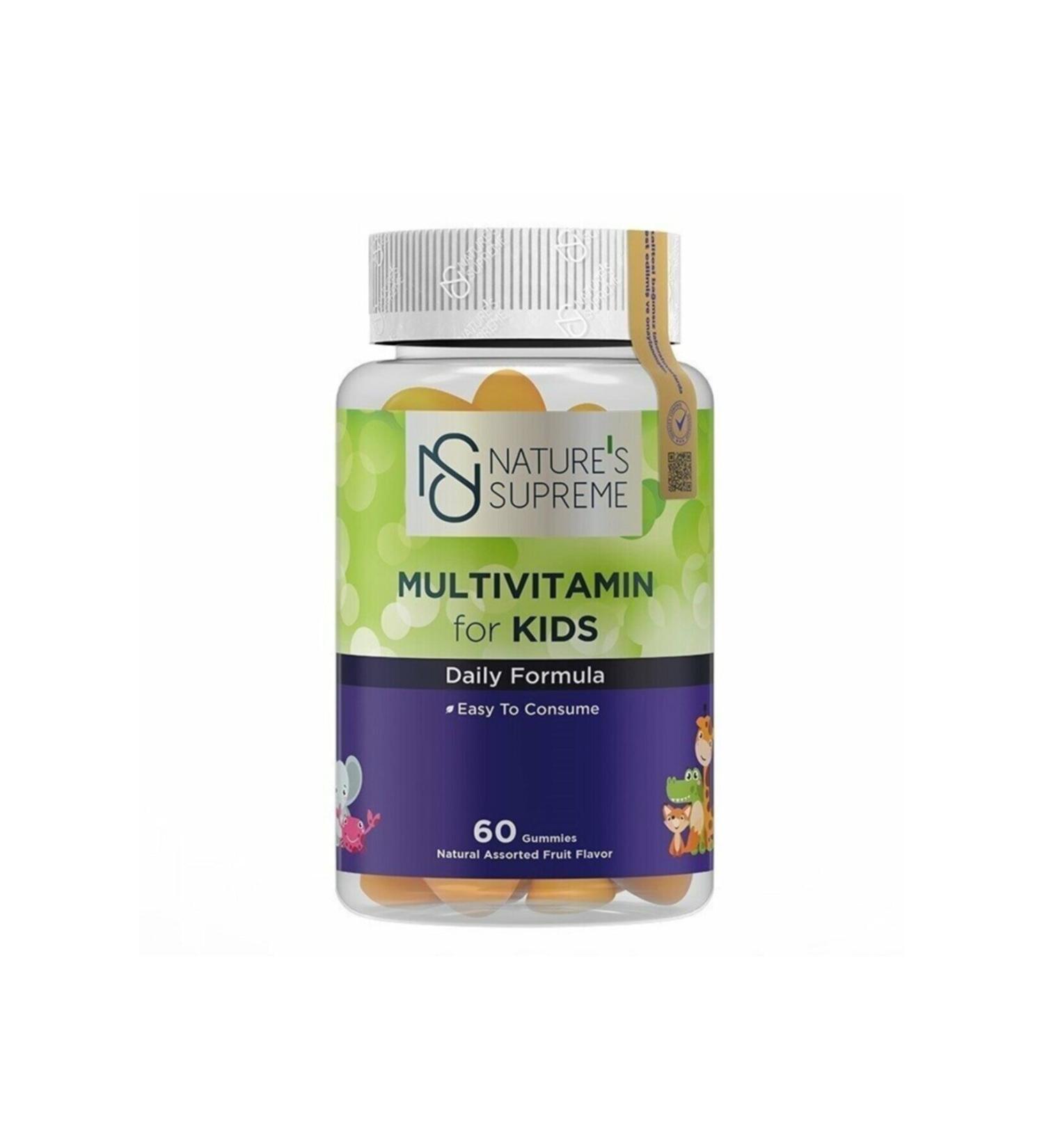Natures Supreme Gummies Multivitamin For Kids 60 Chewable Form - Mixed Fruit - Buy Online on GoSupps.com