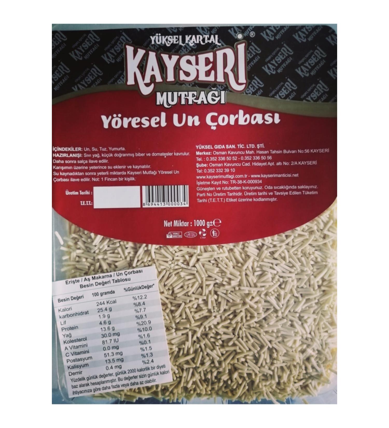 Y ksel Kartal Kayseri Cuisine Local Flour Soup 1000 Gr