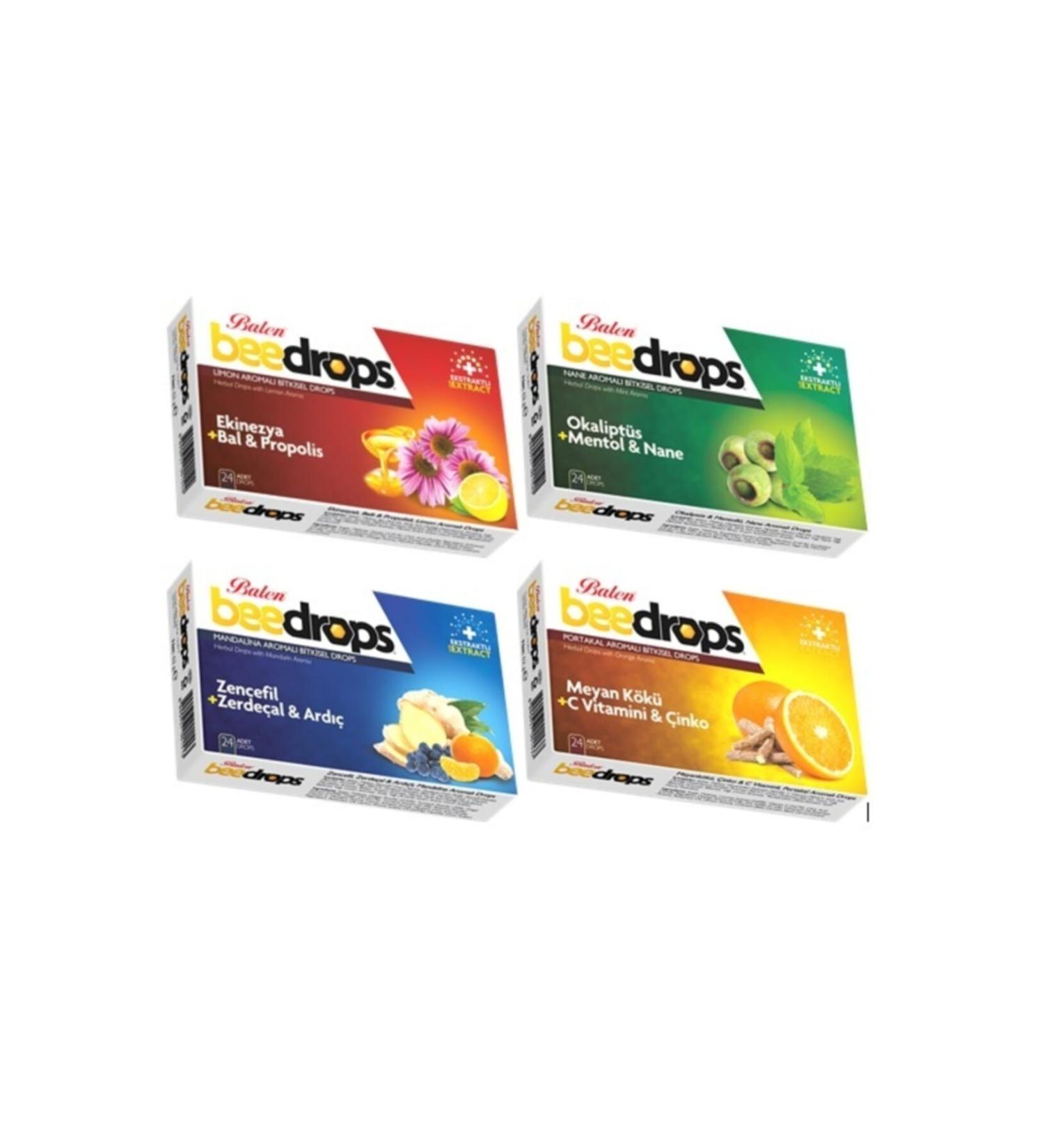Balen Bee Drops Mint - Ginger - Orange - Lemon (4 TYPES) Flavored Herbal Drops