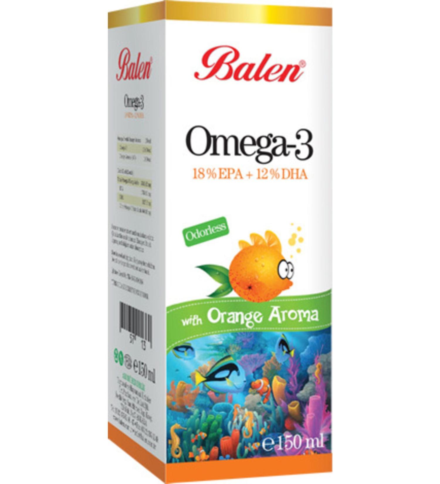 Balen Orange Flavored Omega 3 Fish Oil 150 ml
