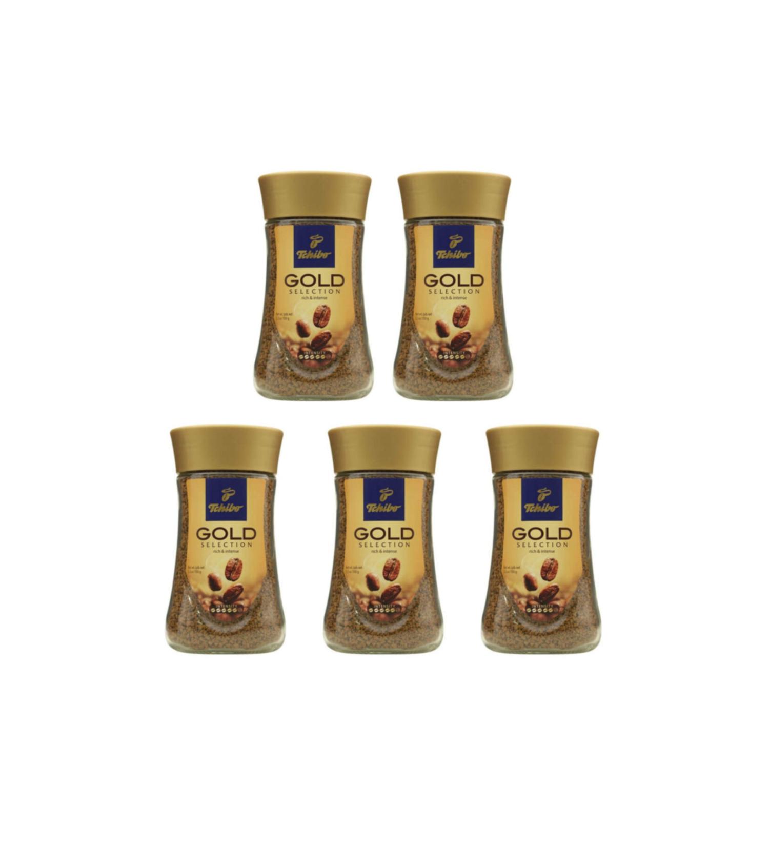 Tchibo Gold Selection Granulated Coffee Glass Jar 100 Gr Set of 5