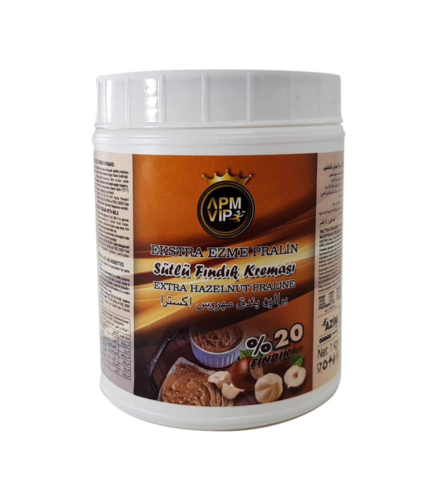 APM VIP Extra Spread Praline Milk Hazelnut Cream with Hazelnut 1 Kg