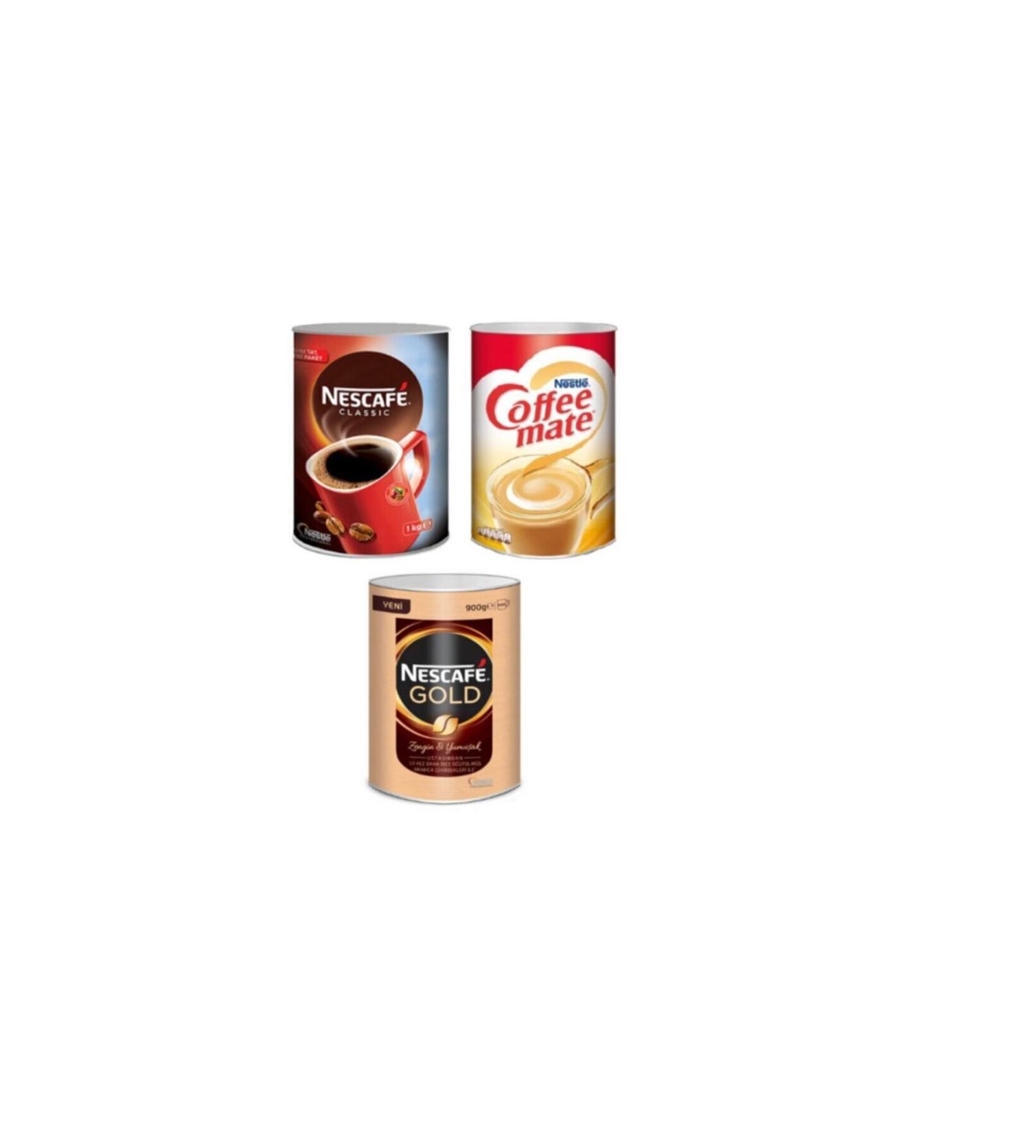 Nestle Nescafe Classic 1000gr + Coffeemate 2000gr + Nescafe Gold 900gr