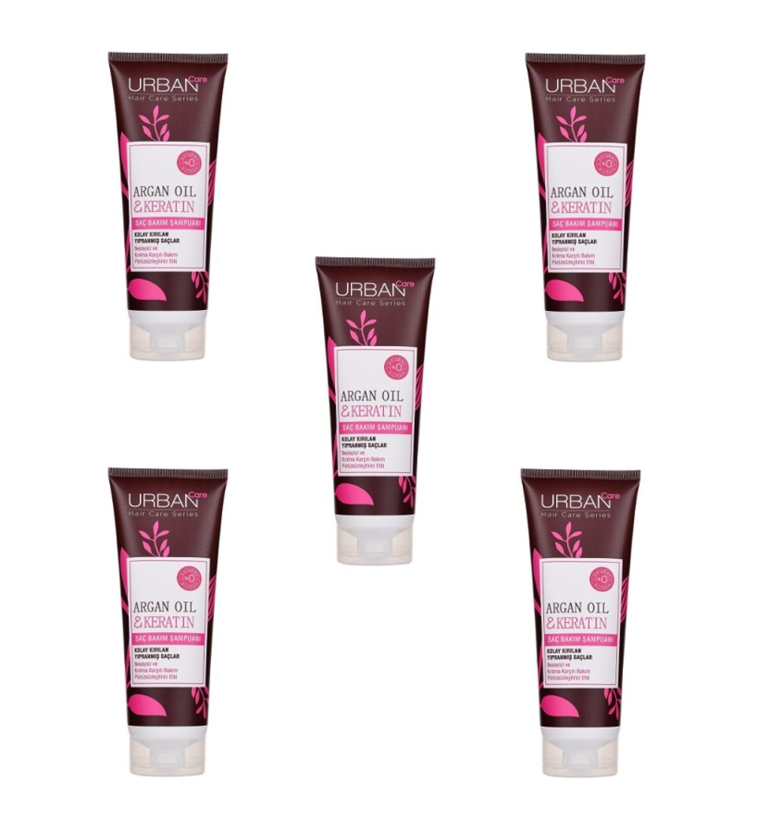 Urban Care Herbal Keratin Containing Argan Oil Shampoo 250 ml 5 Pieces