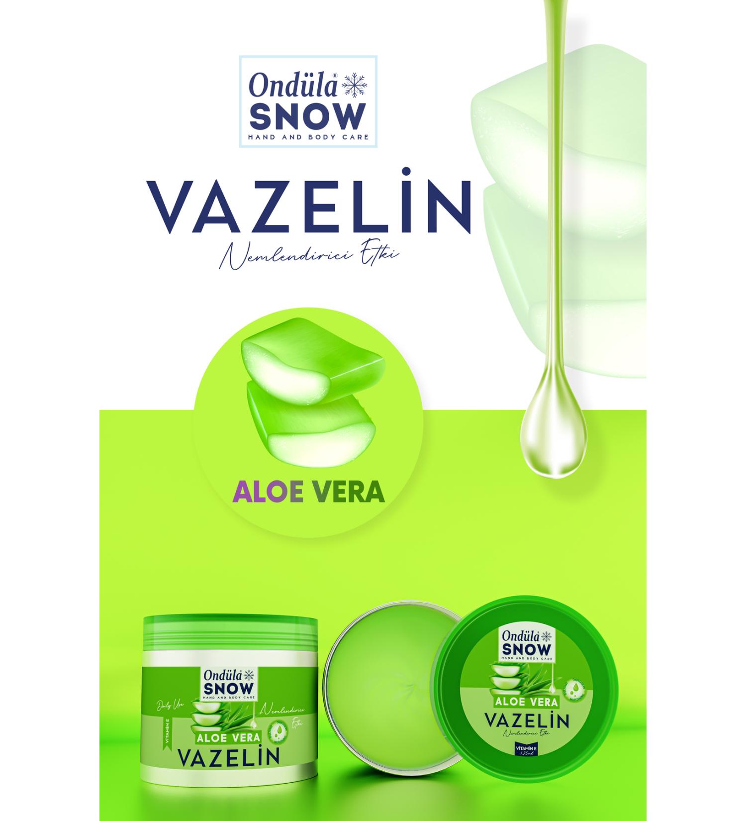 Ondula Snow Vaseline Aloe Vera | Vitamin E Moisturizing Gel 125 ml - Buy Online on GoSupps.com