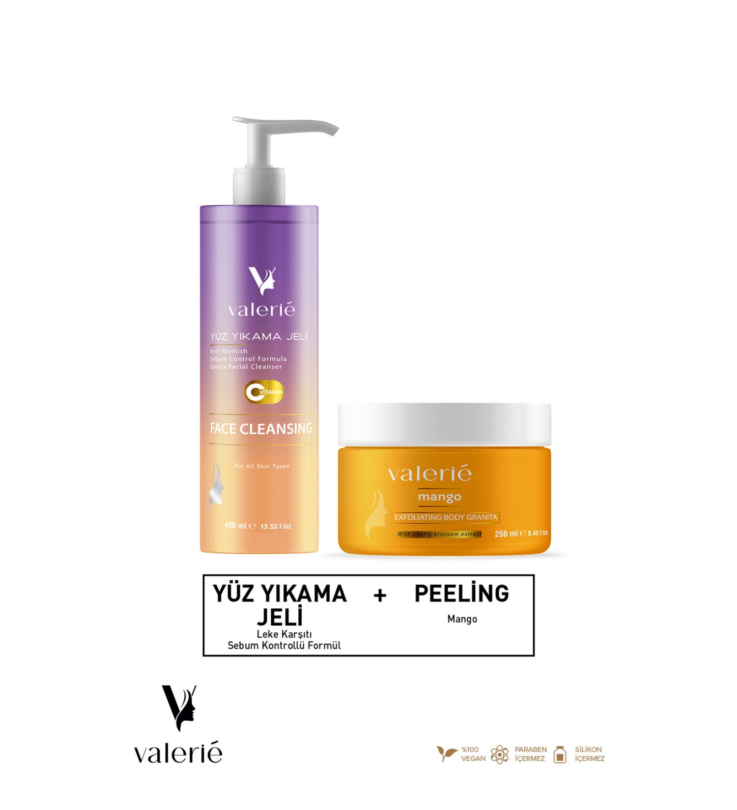 Valerie Nourishing Purifying and Moisturizing Body Scrub Mango 250 Ml + Face Wash Gel 400 Ml - Buy Online on GoSupps.com