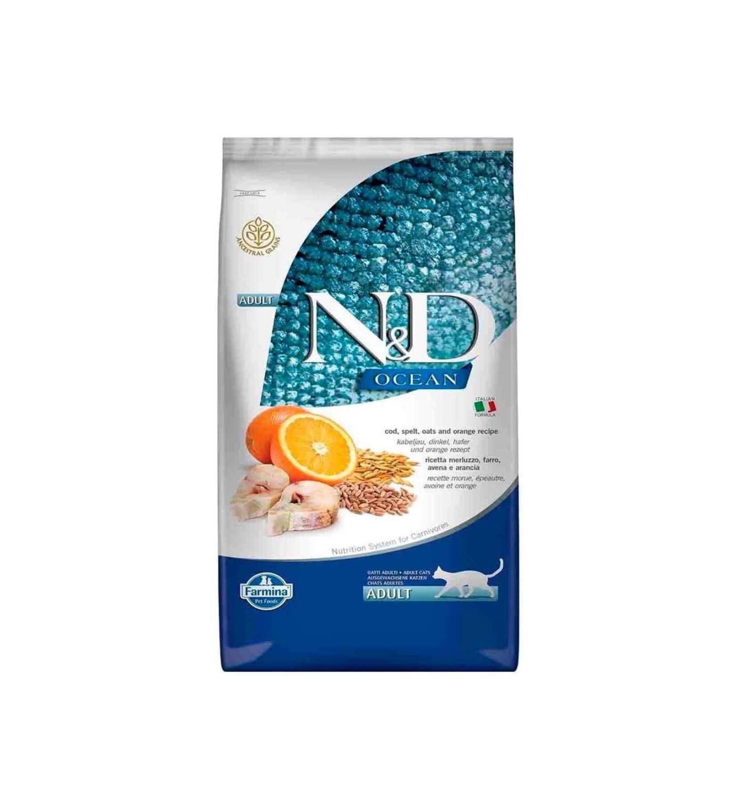 N & D Cat Food Low Grain Fish Orange 10 Kg