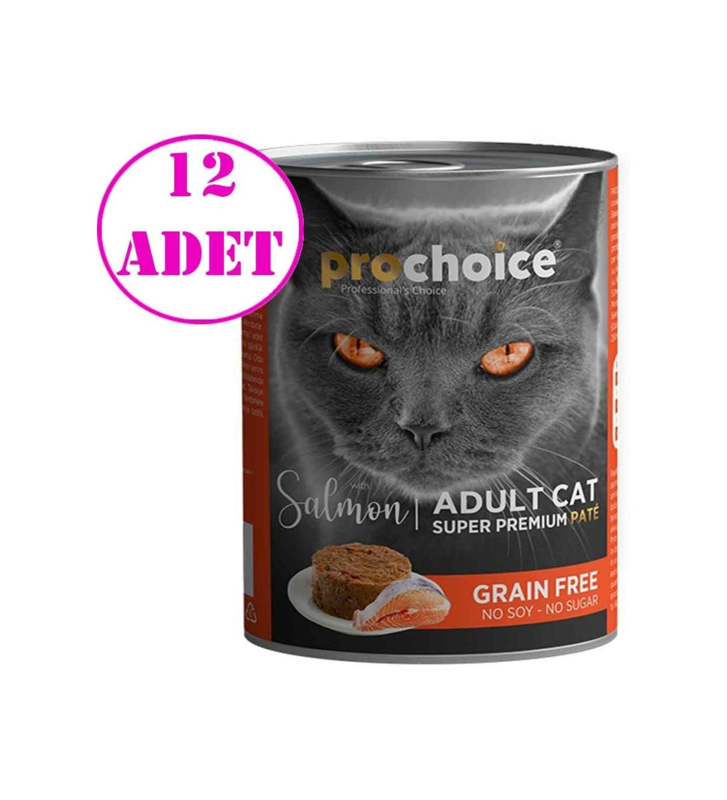 Pro Choice Pro Choice Adult Salmon Cat Canned Pate 400 gr 12 Pieces