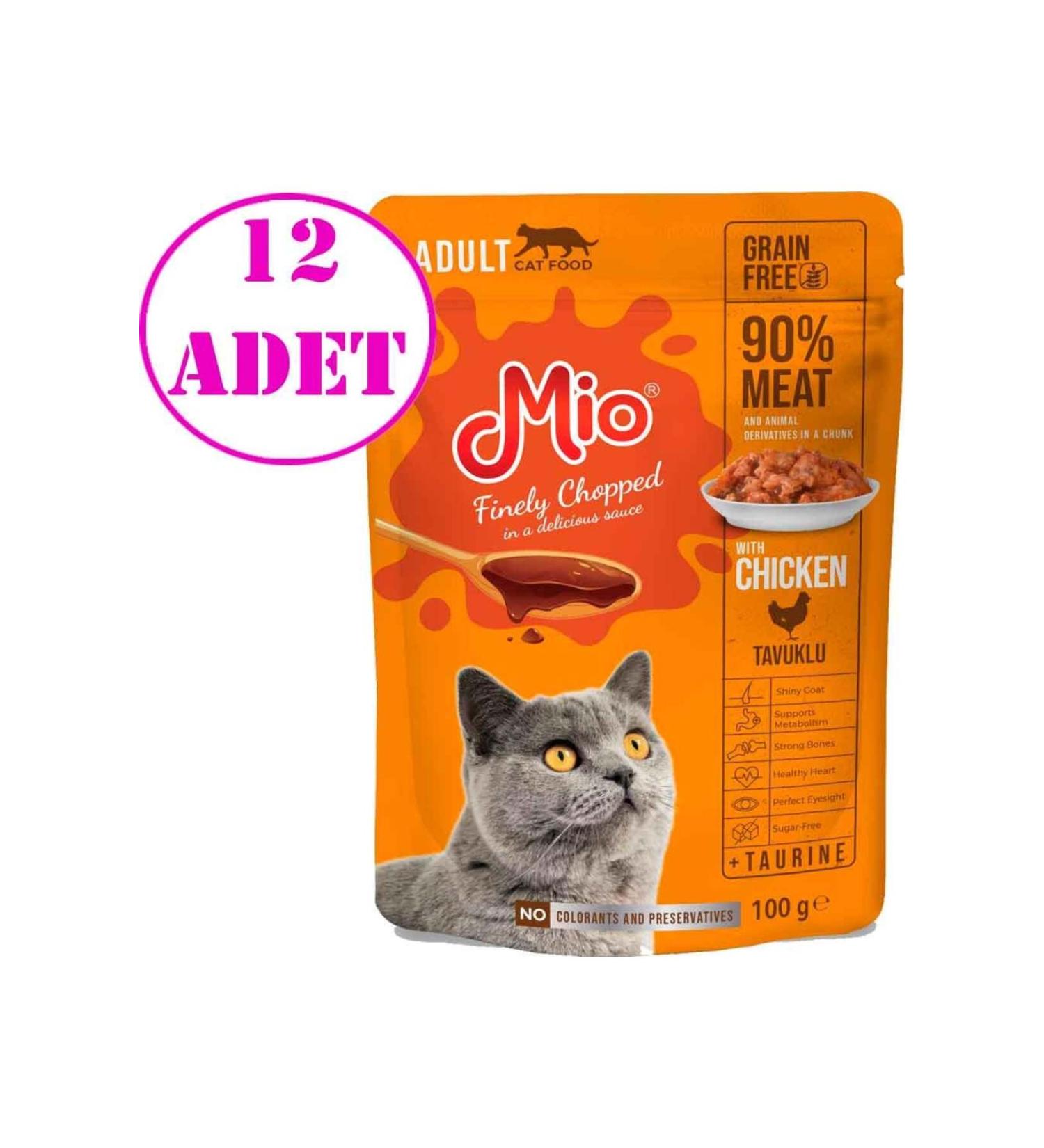 Mio Mio Cat Wet Food Chicken Meat 100 Gr 12 AD