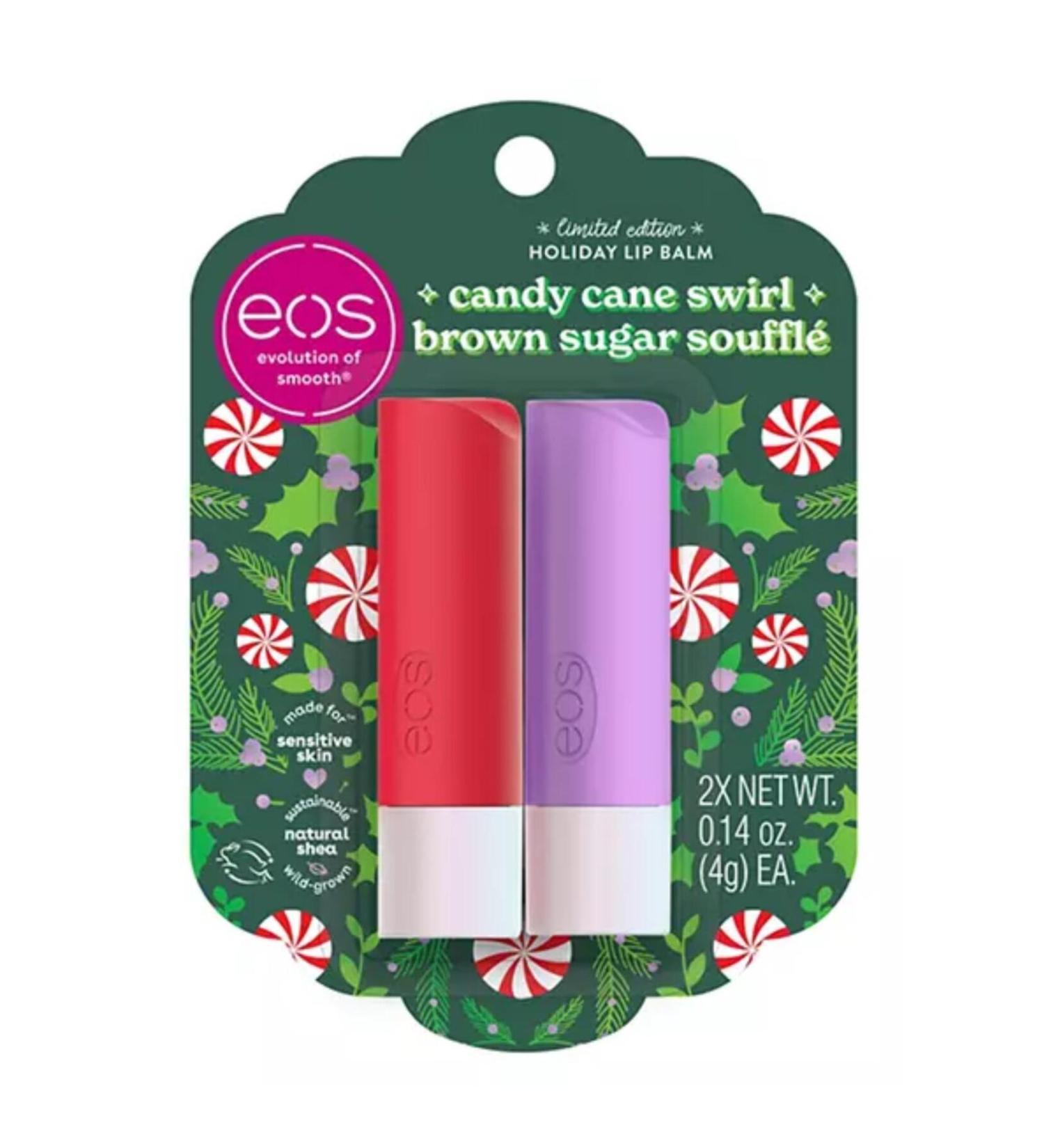 Eos Candy Cane Swirl + Brown Sugar Souffle 2x4g.