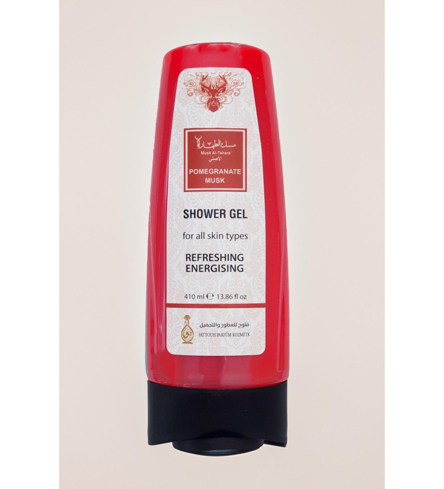 MUSK AL TAHARA Pomegranate Musk Luxury Shower Gel Refreshing and Invigorating 400ml Suitable for All Skin Types