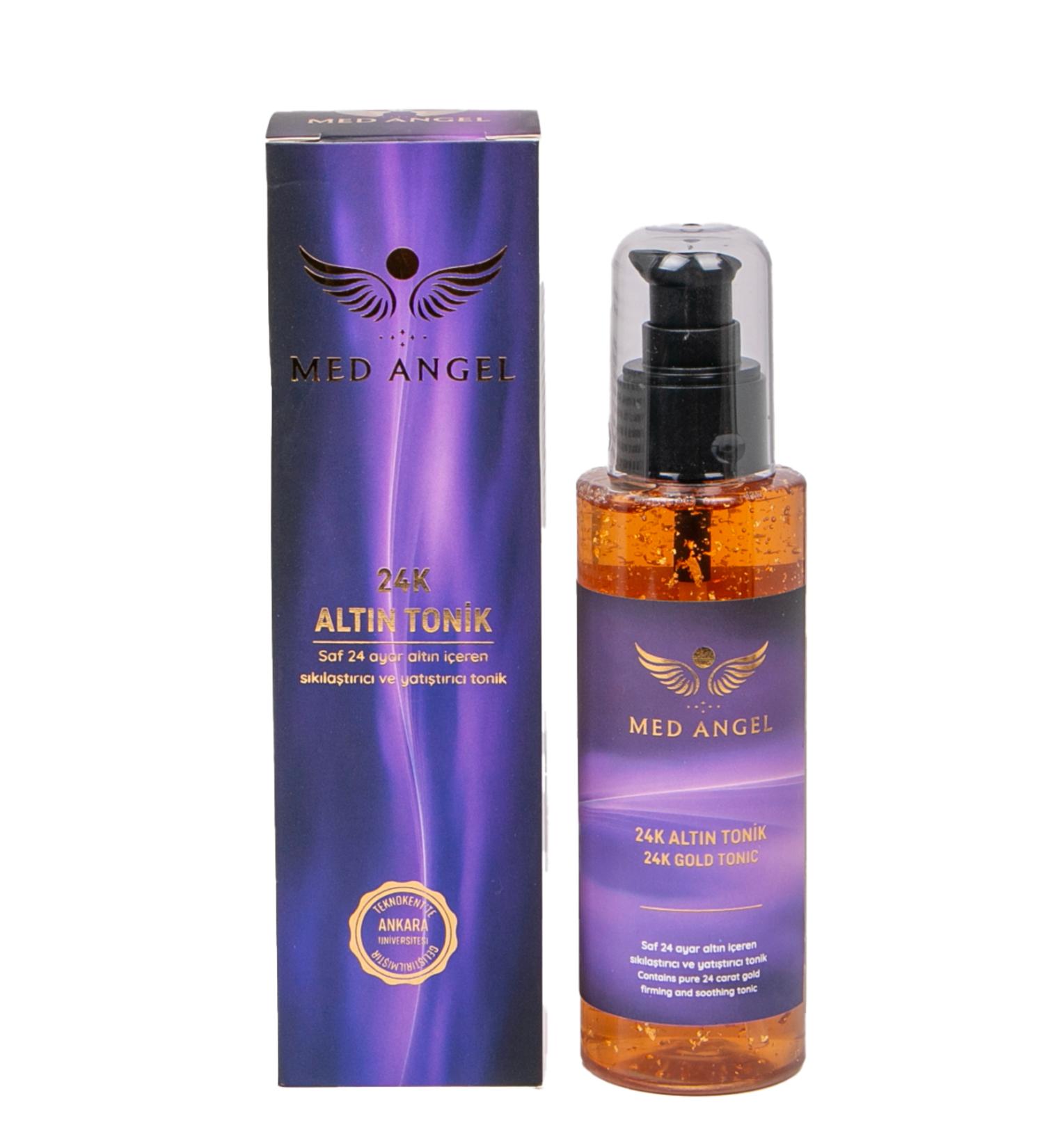 MED ANGEL 24K GOLD TONIC PURE 24 CARAT GOLD CONTAINING FIRMING AND SOOTHING TONIC 150 ML