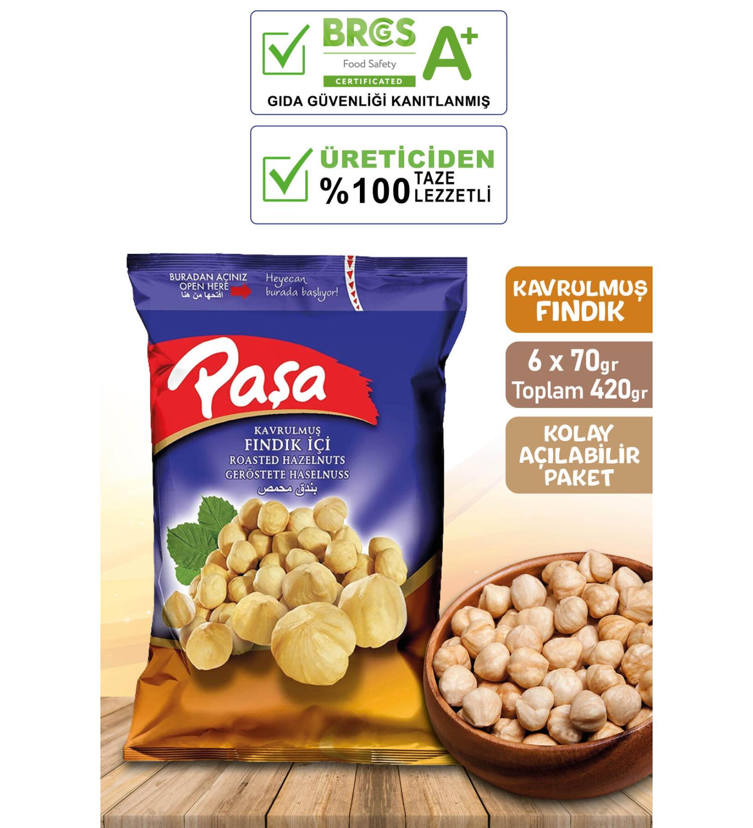 Pasha Nuts Pasha Hazelnuts 70 gr X 6 Pieces (TOTAL 420GR)