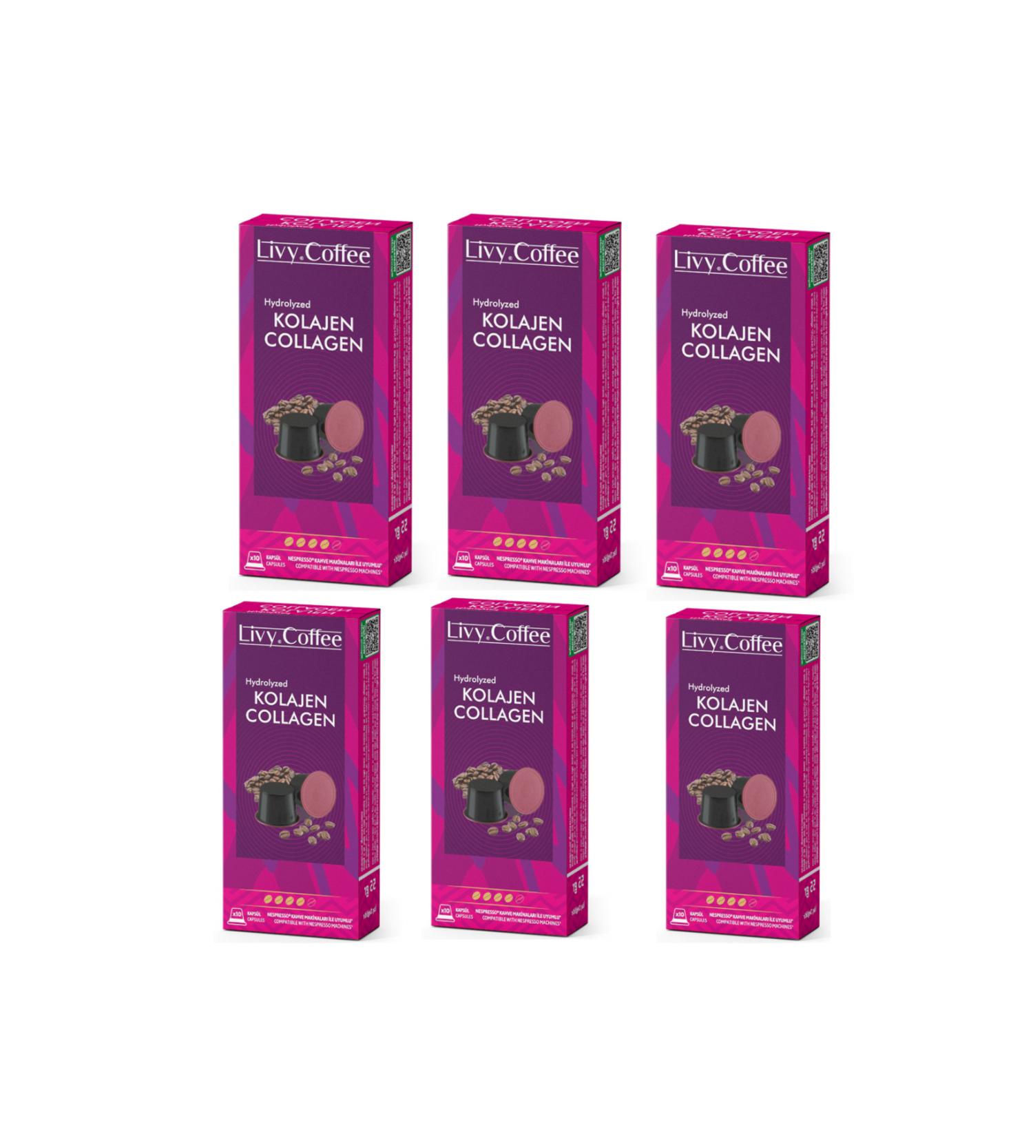 Livy Coffee Collagen - Collagen Nespresso Compatible Capsule Coffee 60 Capsules