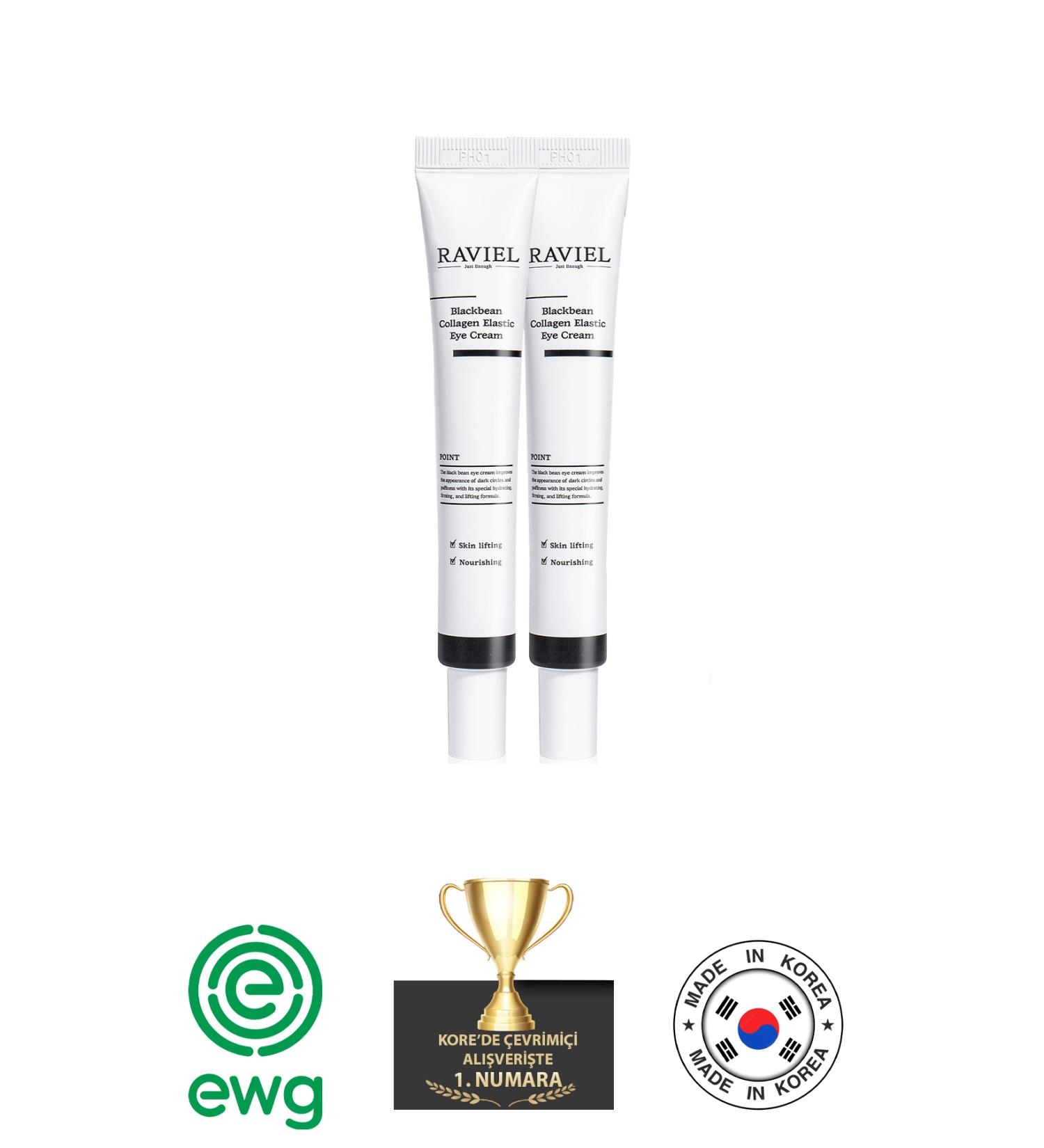 RAV EL JUST ENOUGH Wrinkle and Elasticity Blackbean Collagen Elastic Eye Cream Set (2 Pieces) - Buy Online on GoSupps.com