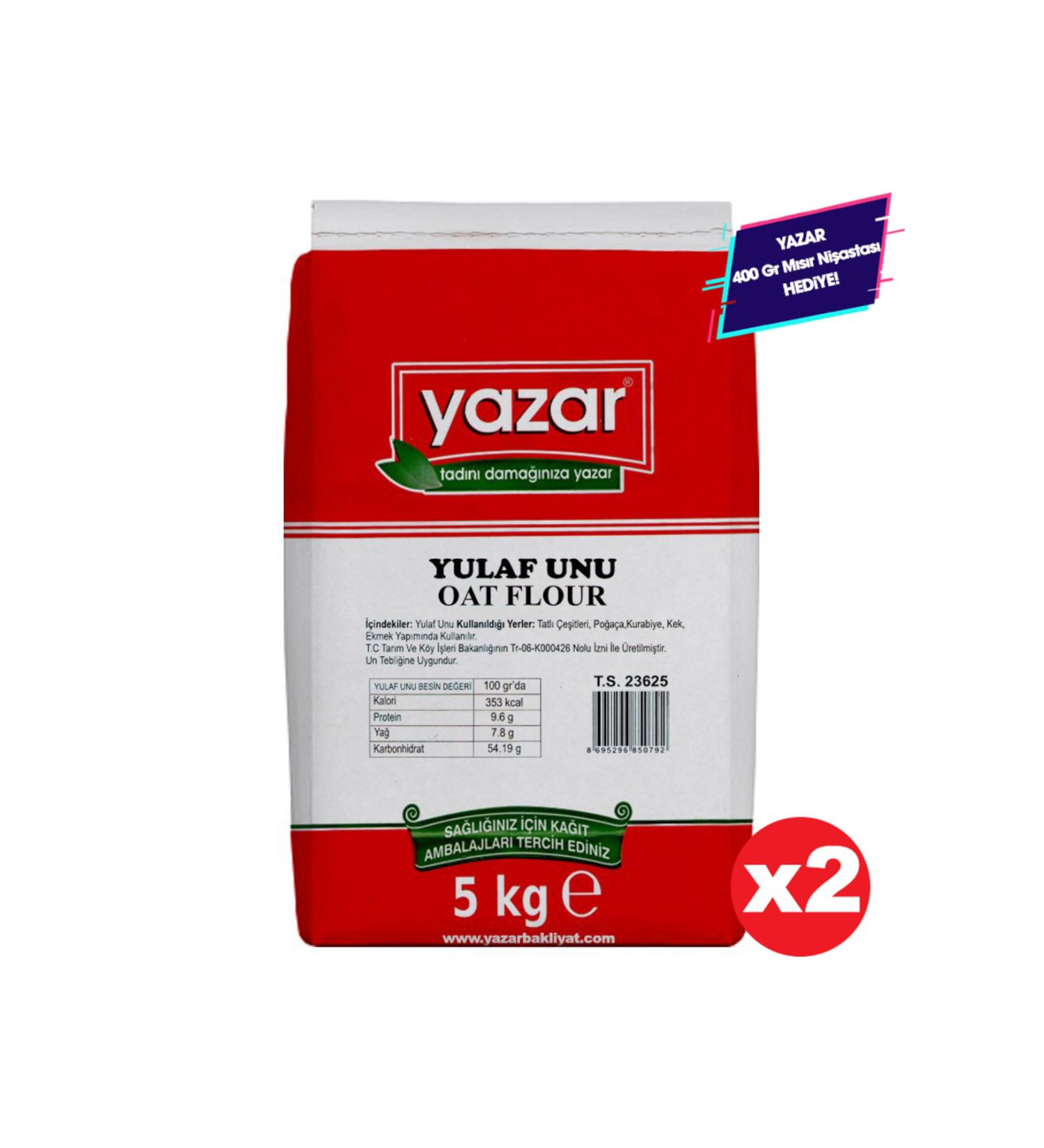 WRITER Natural Gluten Low Oat Flour 5 Kg x 2 Packs Stone Milled