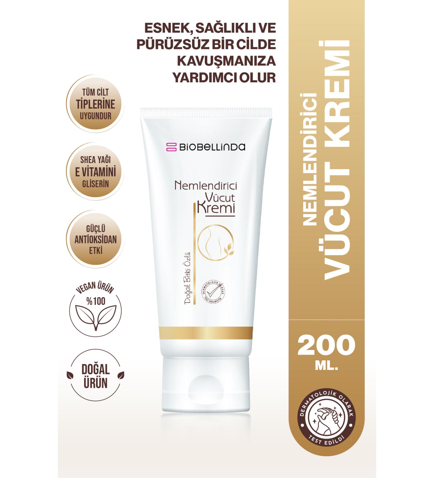 BioBellinda Moisturizing Natural Plant Extract 200 ml Body Cream