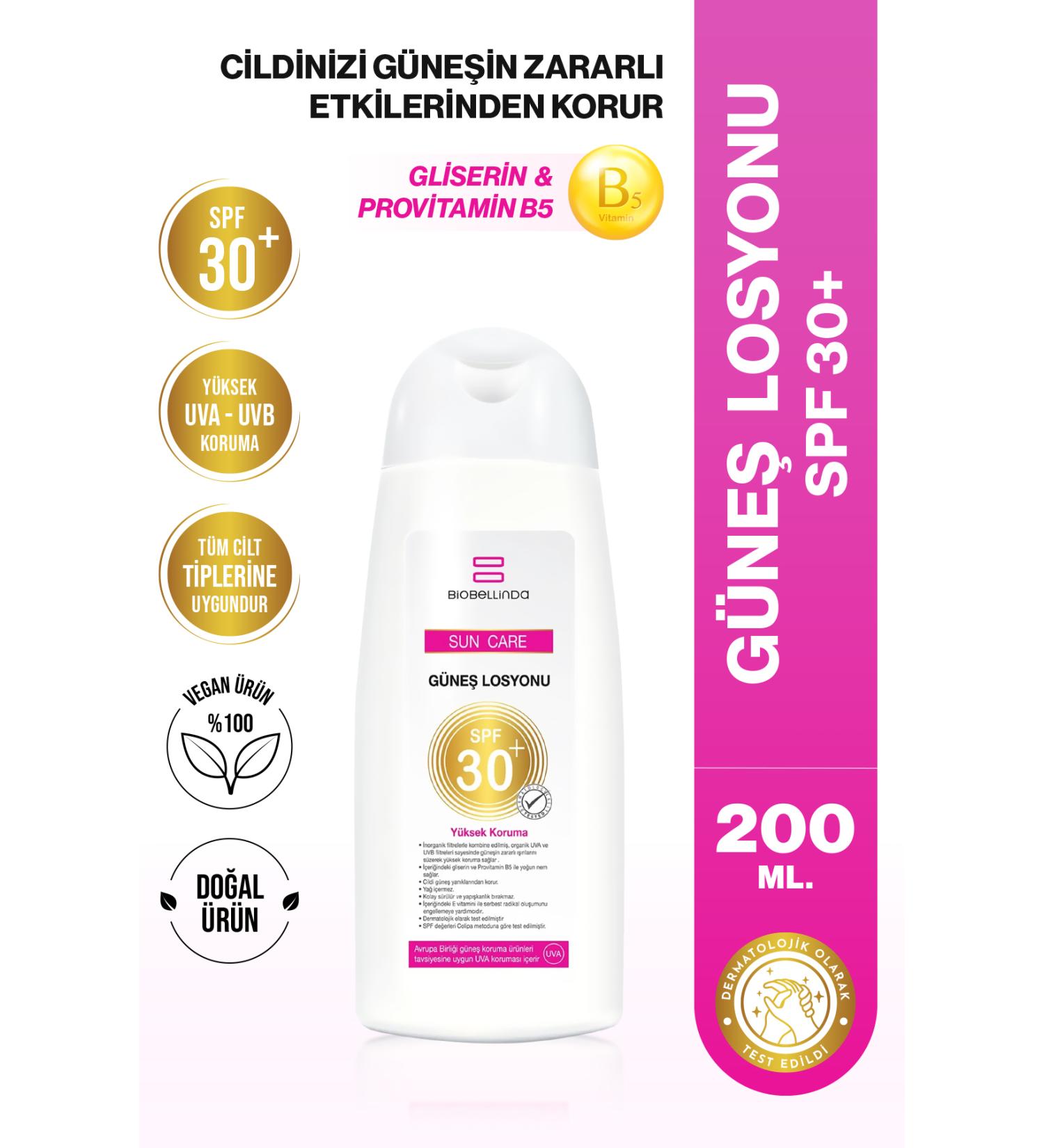 BioBellinda Sun Lotion with Glycerin and Provitamin B5 Spf 30+ 200 ml