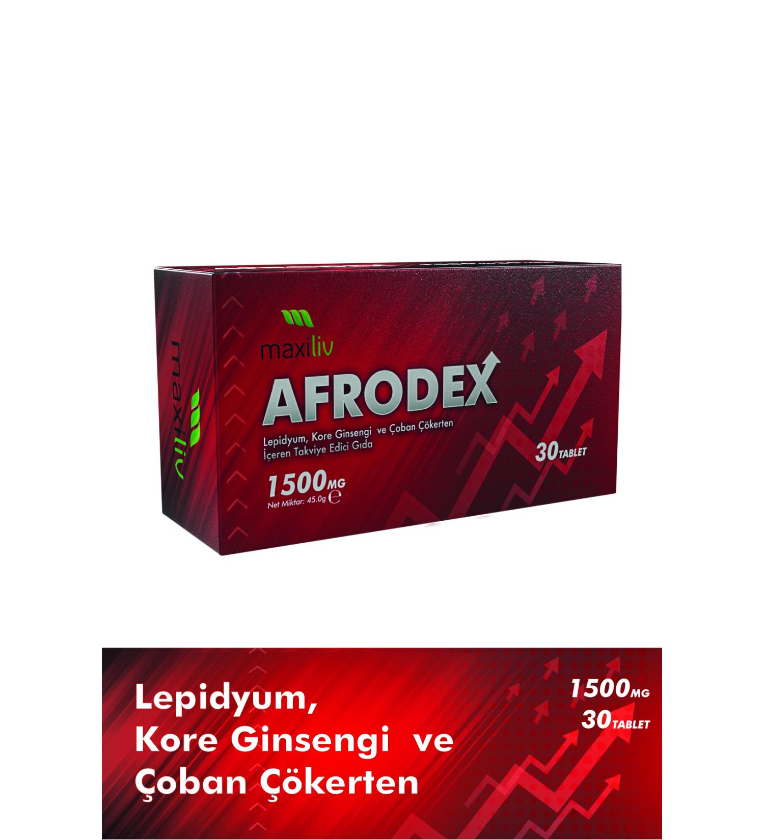 Maxiliv Afrodex 30 Tablets - Support for Men's Health - 13 different specific herbs - Buy Online on GoSupps.com
