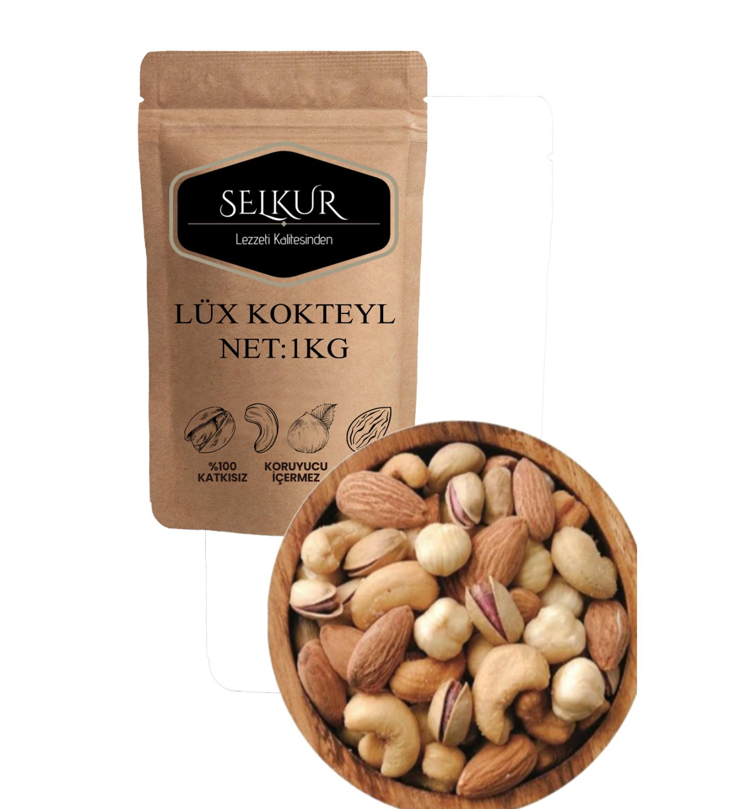 SELKUR Lux Mixed Nuts Cocktail 1kg (CASHEW-ALMOND-HAZELNUT-PISTACHIO EQUAL AMOUNT) - Buy Online on GoSupps.com