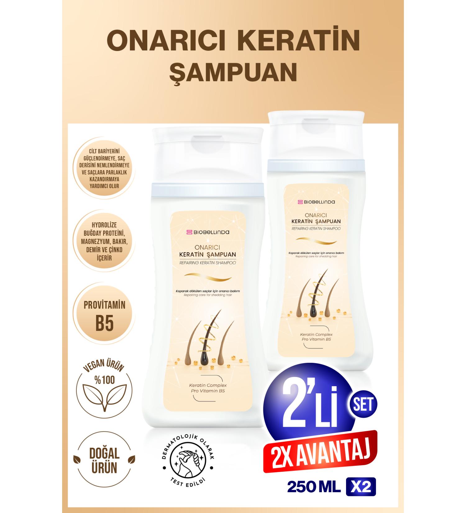 BioBellinda Repair Keratin Shampoo 2x250 ML (SET OF 2)