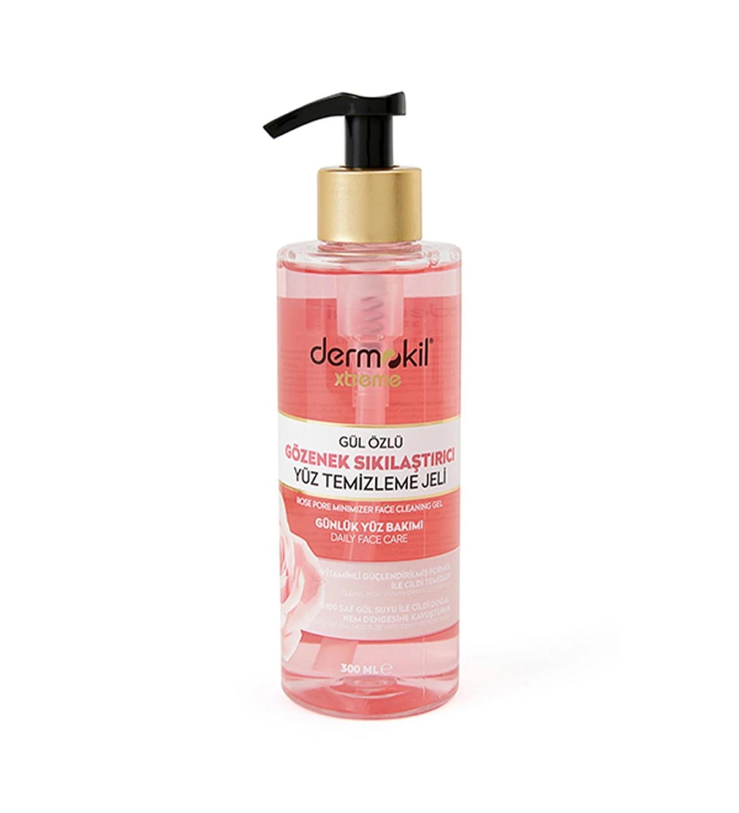 Dermokil Rose Extract Pore Tightening Facial Cleansing Gel 300 ml - Buy Online on GoSupps.com