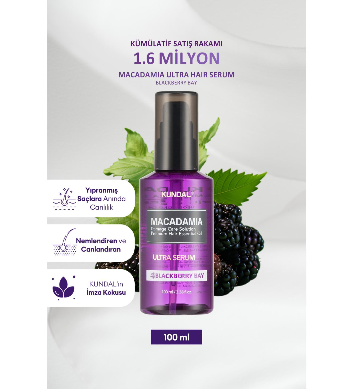 Kundal Dry and Damaged Hair Repairing Care Serum KUNDAL Macadamia Ultra Hair Serum (Blackberry Bay) - Buy Online on GoSupps.com