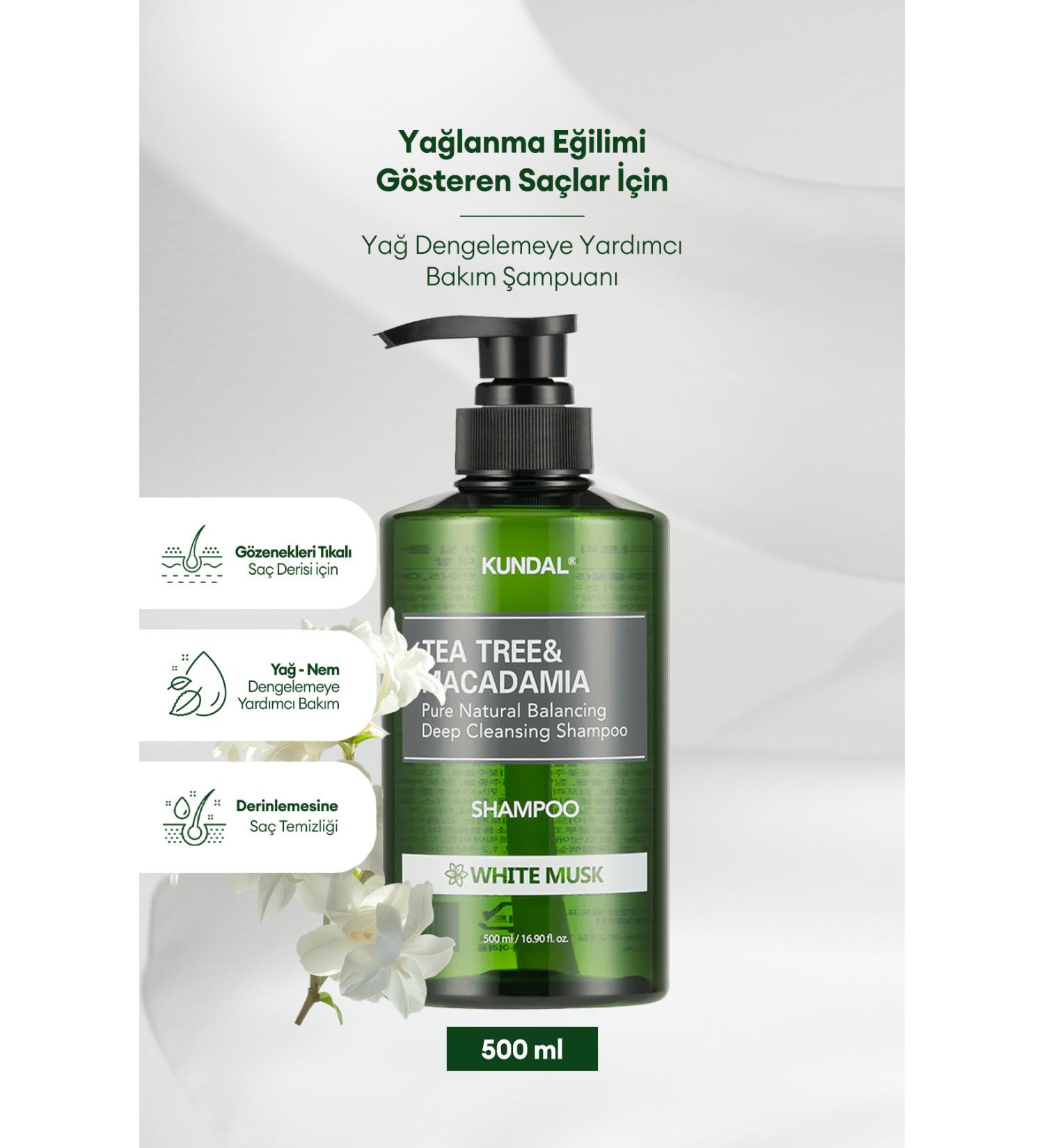 Kundal Shampoo for Problem Scalps Tea Tree & Macadamia Deep Cleansing Shampoo (WHITE MUSK) - Buy Online on GoSupps.com