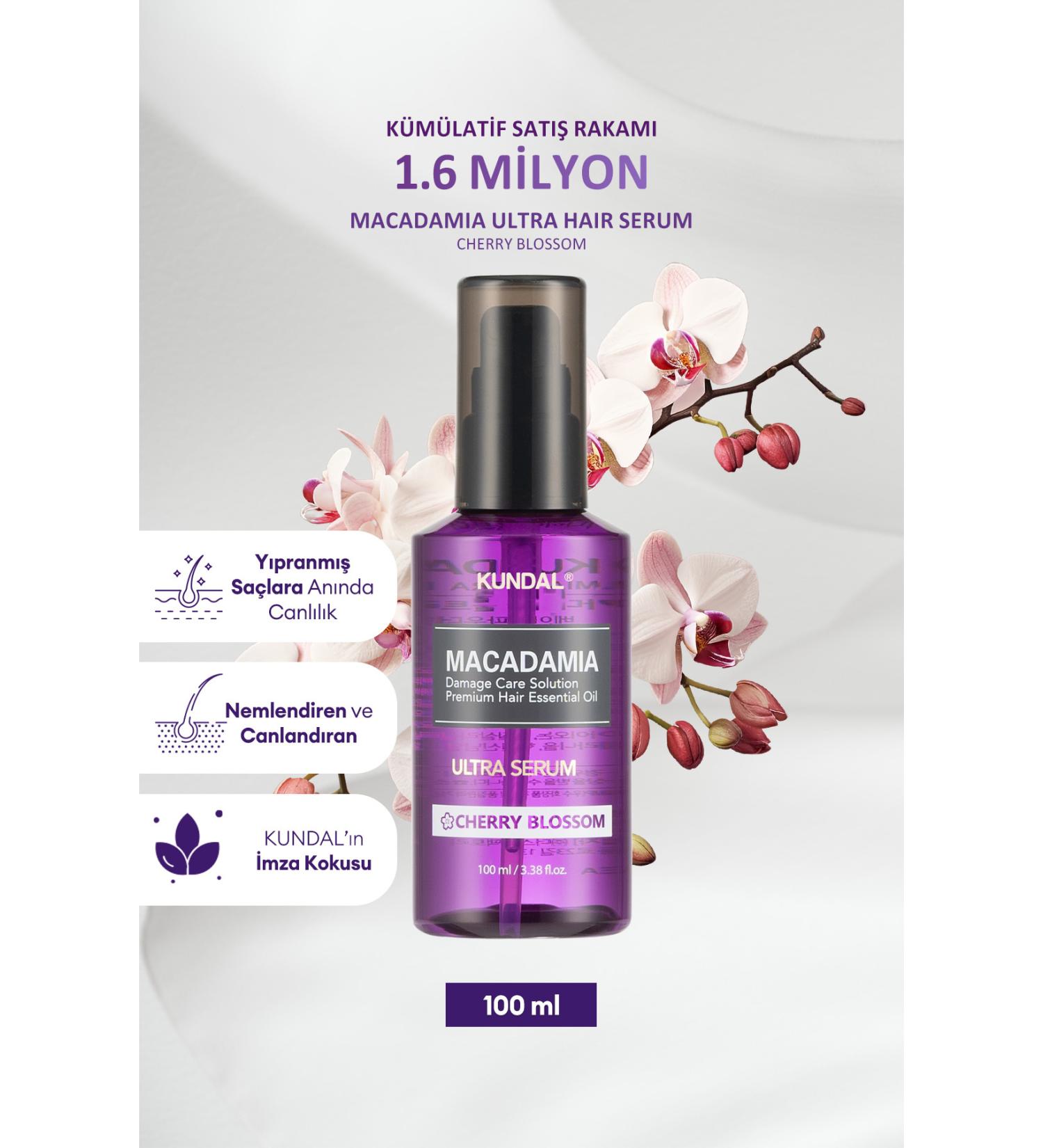 Kundal Dry and Damaged Hair Repairing Care Serum KUNDAL Macadamia Ultra Hair Serum (Cherry Blossom) - Buy Online on GoSupps.com