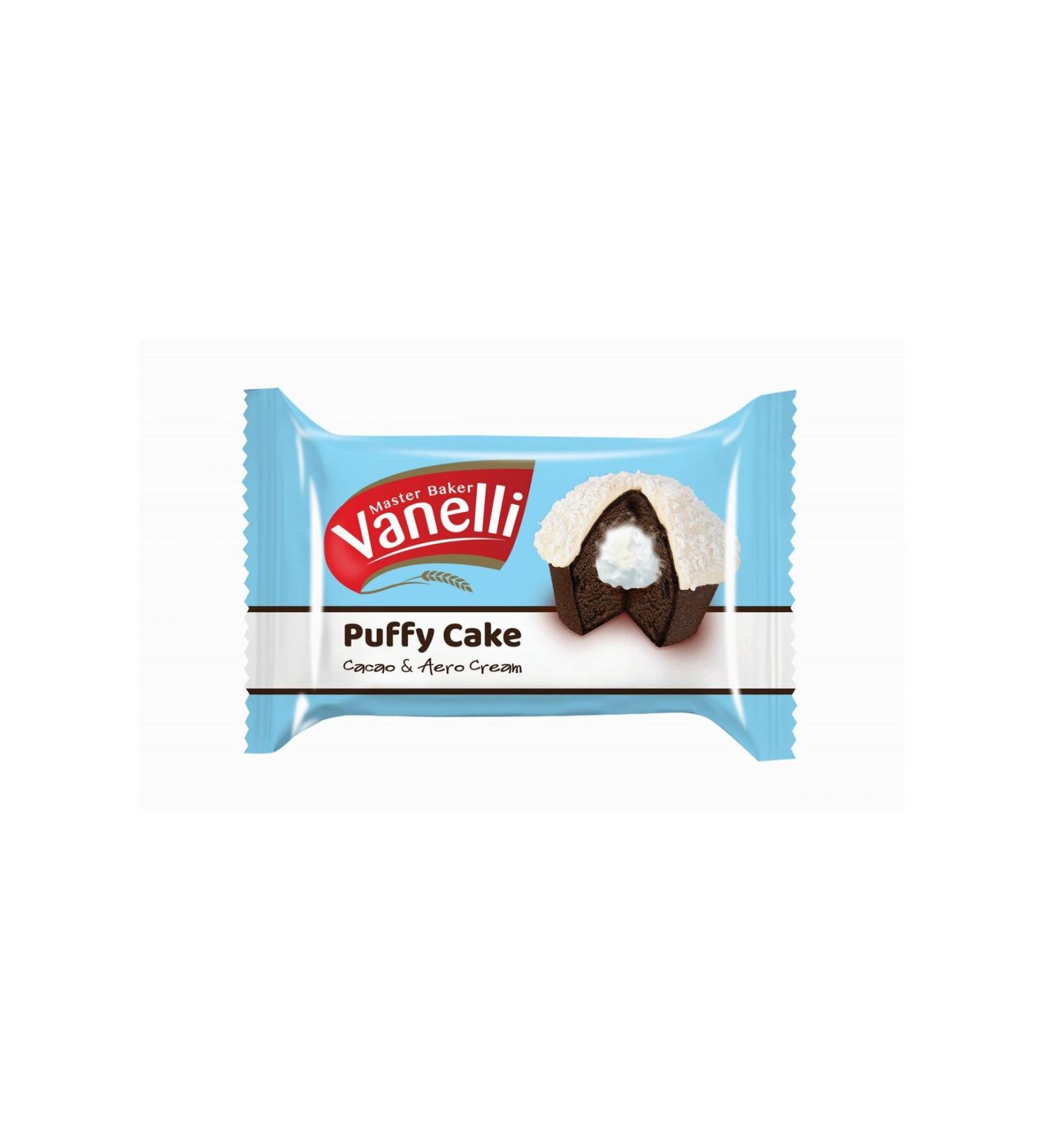 Vanelli Puffy Coconut Milk Cream Filled Cocoa Cake 35gr*24 Pieces