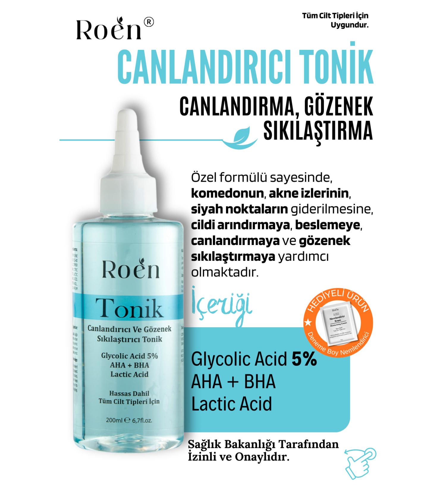 Roen Tonic Anti-Comedone Revitalizer Pore Tightener Aha Bha Glycolic Acid 5% Tonic 200 ml - Buy Online on GoSupps.com