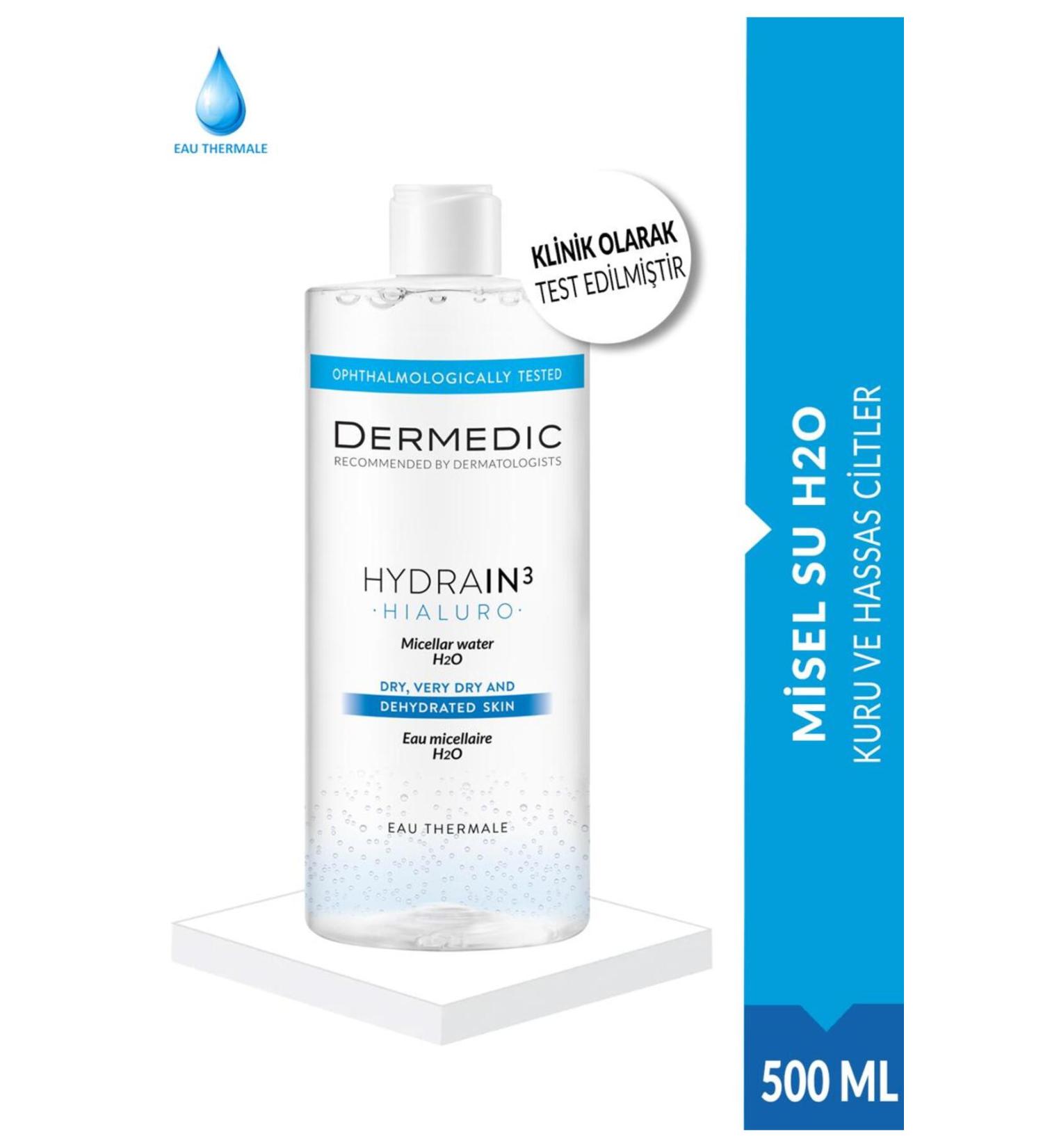 DERMEDIC HYDRAIN3 HIALURO Micellar Water H2O 500ML