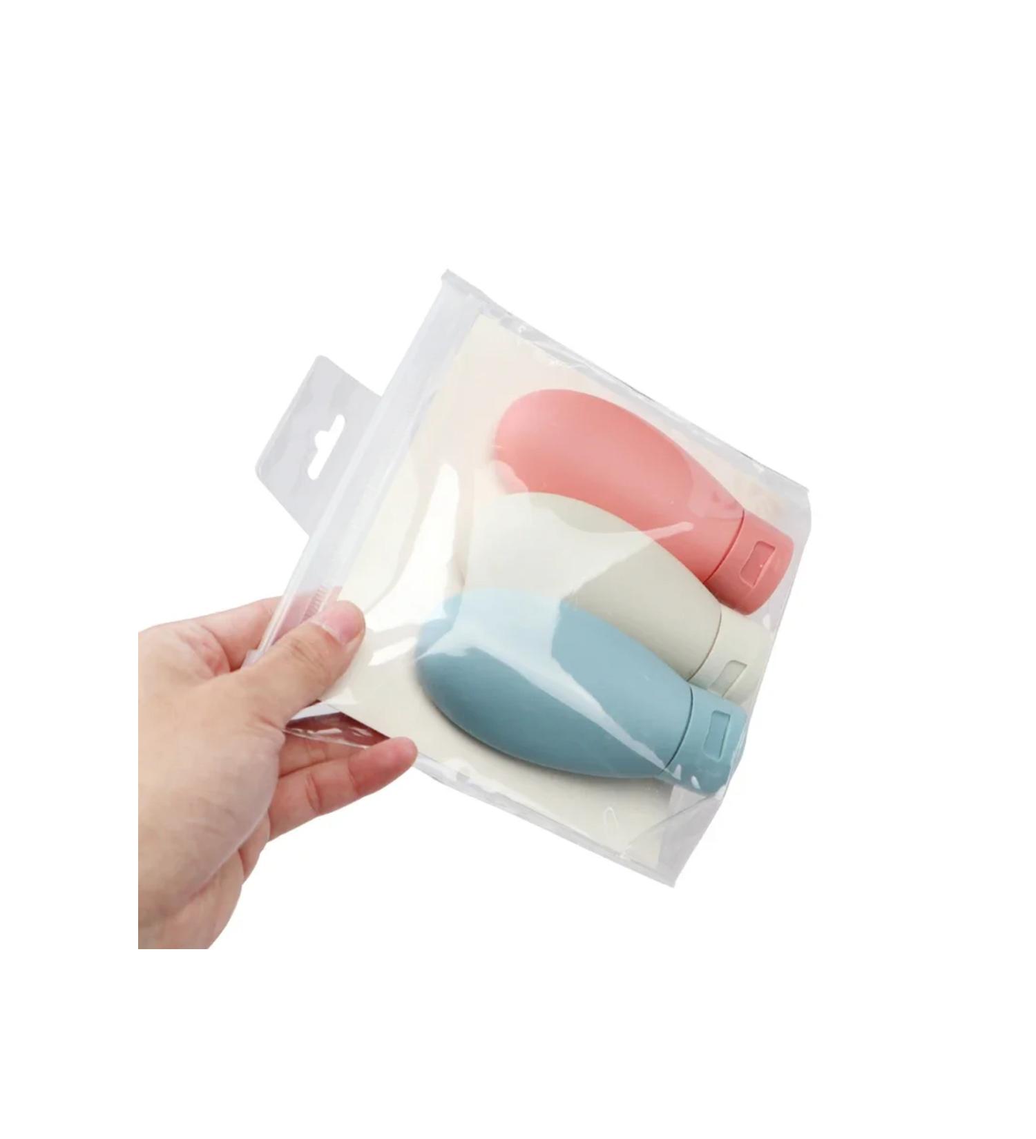 ARTUKYA 3-Piece Travel Refillable Bottle Set Portable Shampoo and Body Wash Bottle Airplane Approved