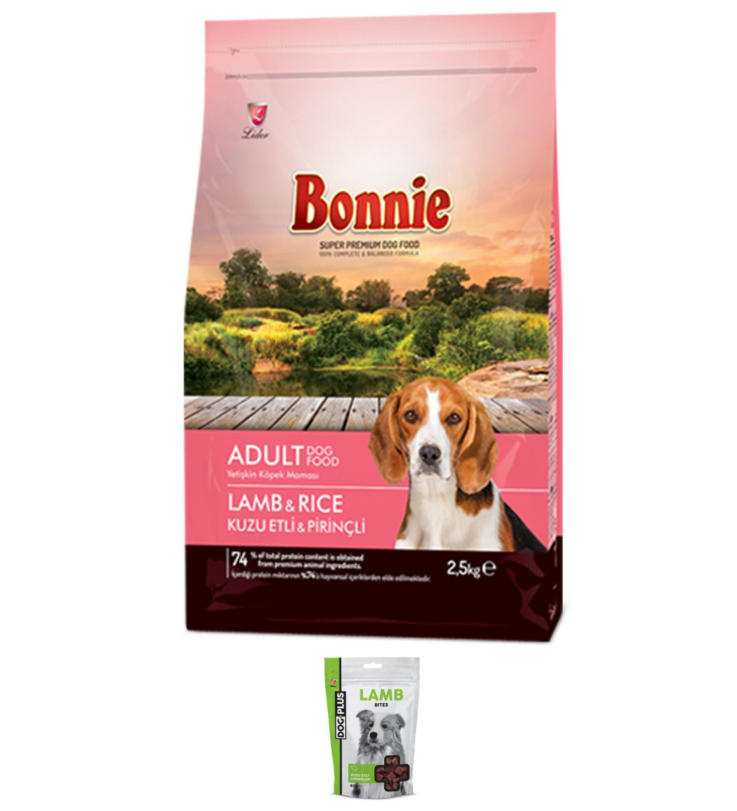 Bonnie Lamb and Rice Adult Dog Food 2.5 Kg + 1 DogPlus Lamb Meat Reward Food