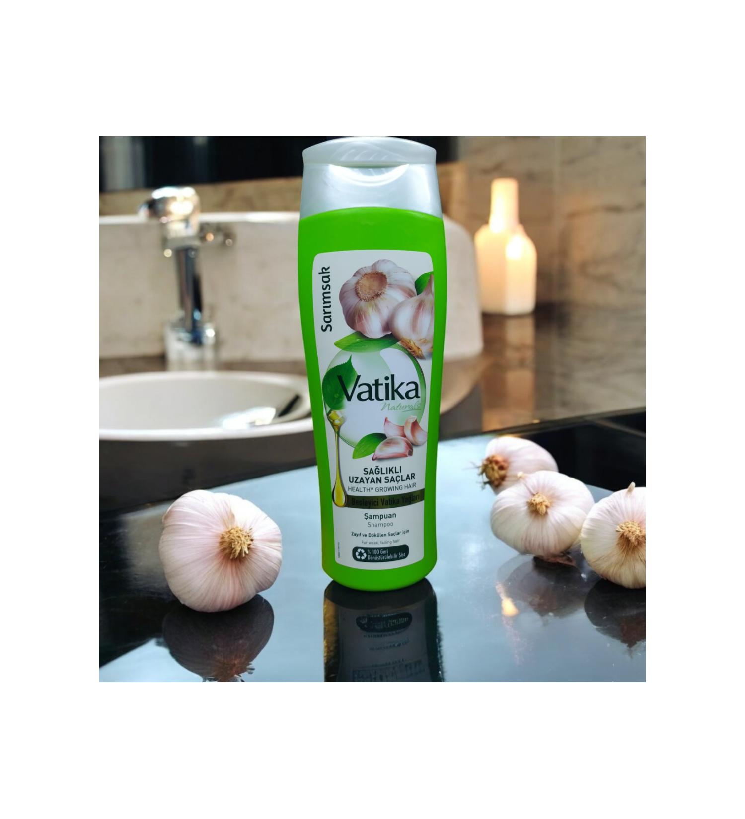 Vatika Naturals Garlic Essence Shampoo 400ml Healthy Growing Hair - Herbal Formula