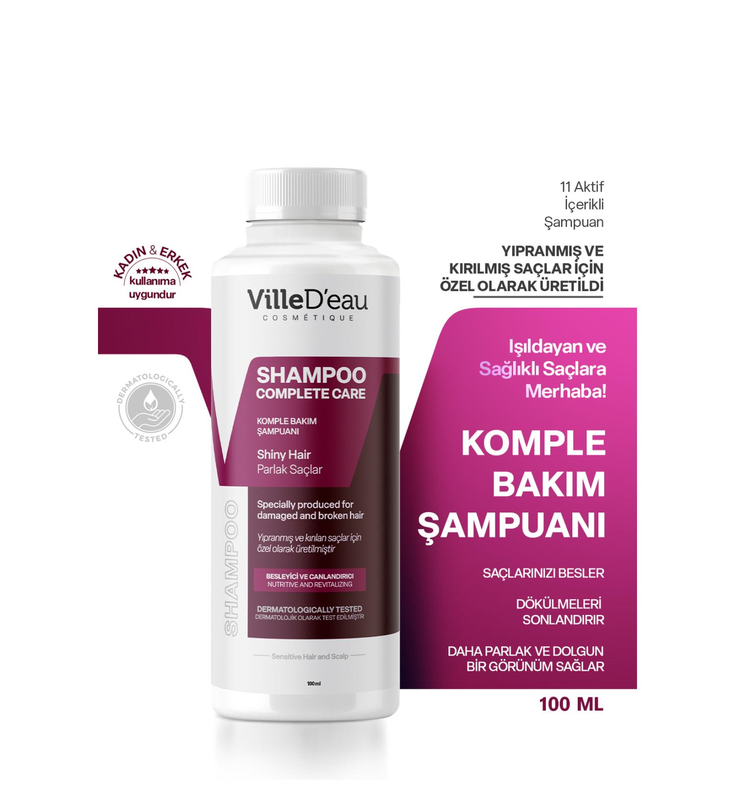 VilleD'eau Complete Care Shampoo Anti-Loss for Oily Dyed and Damaged Hair 100 ml travel size  - Buy Online on GoSupps.com