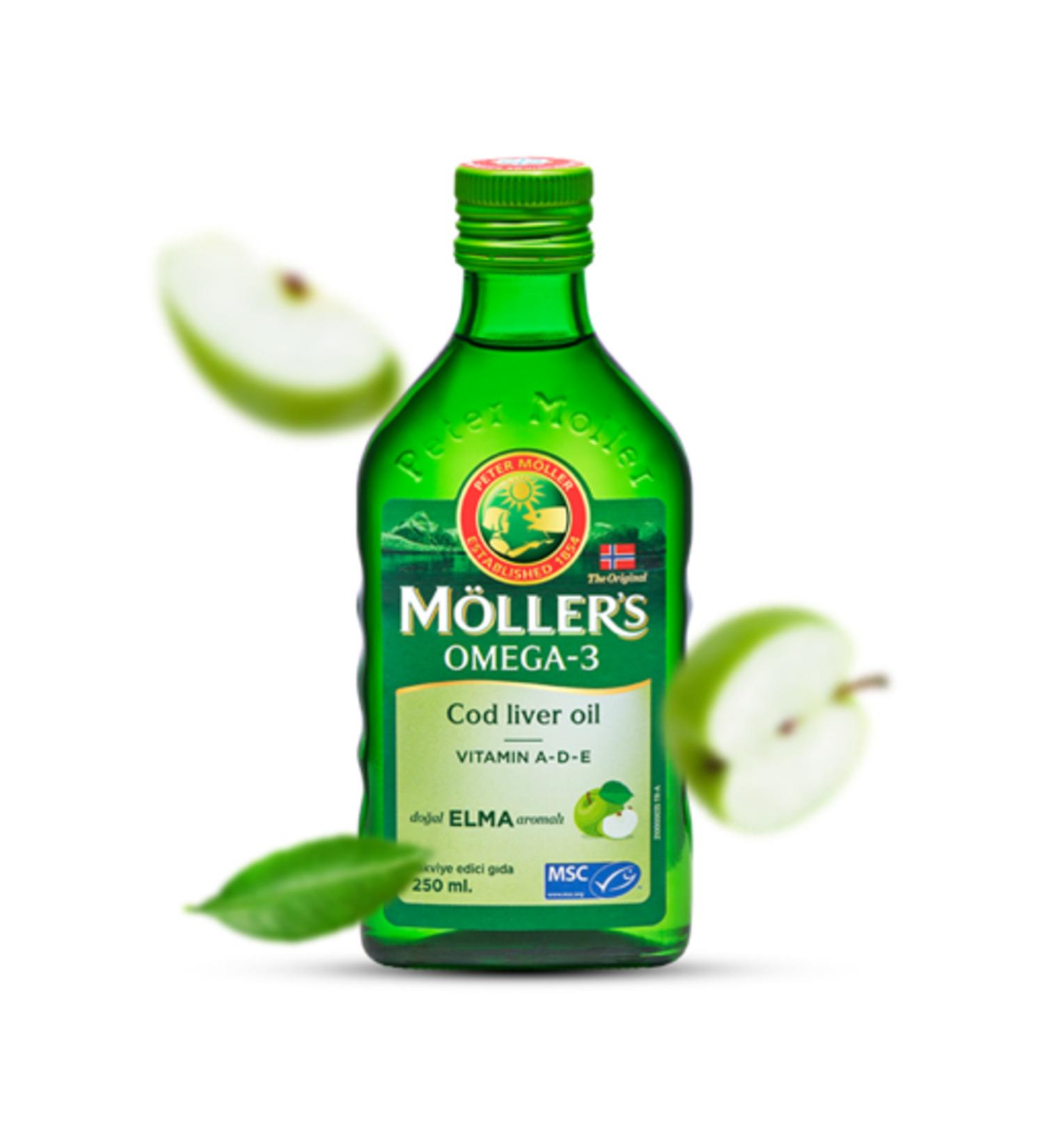Mollers Omega 3 Natural Apple Flavored Fish Oil Syrup 250 ml