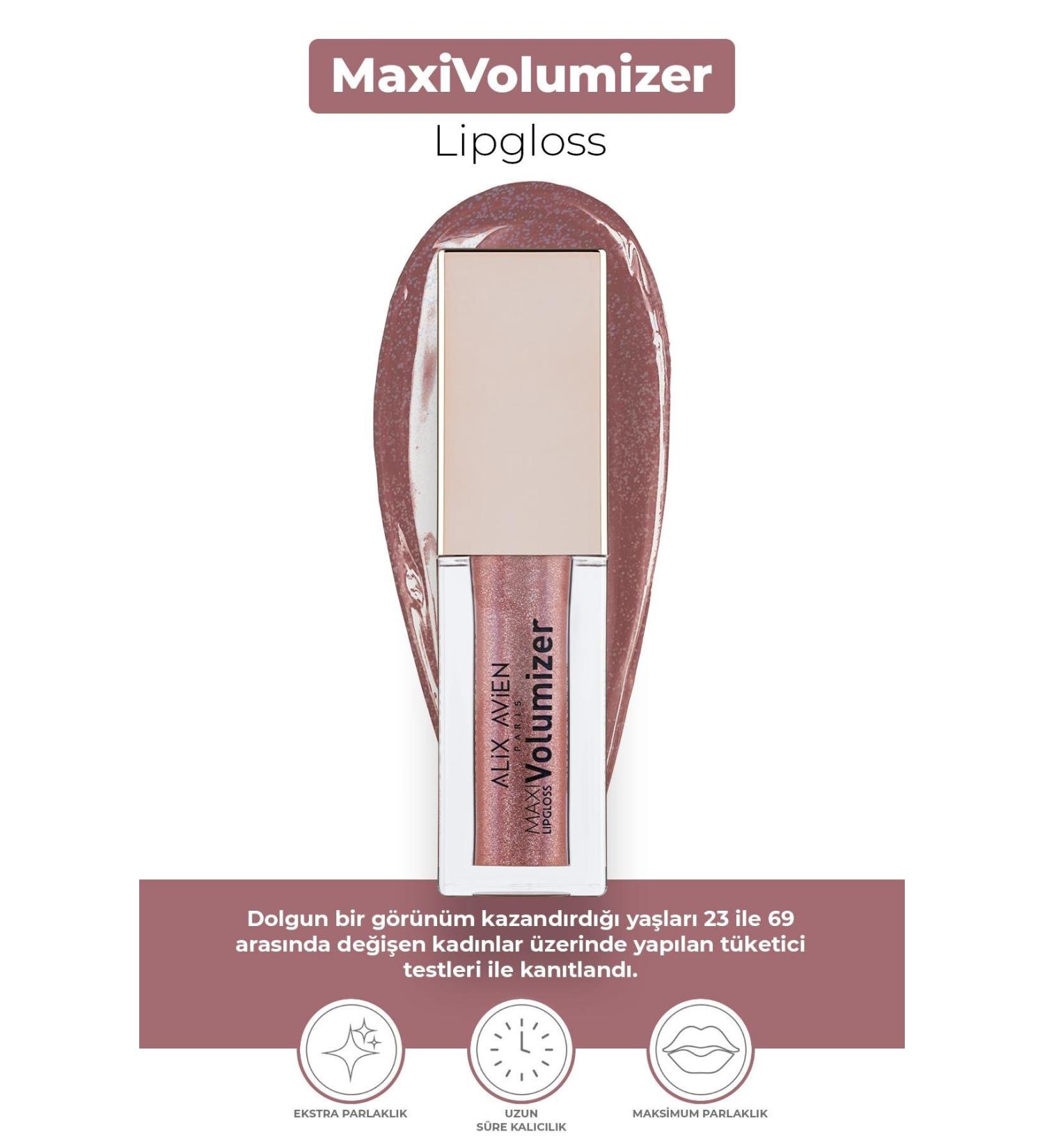 Alix Avien Maxivolumizer Lipgloss 215 - Shimmering Mauve - Lasting and Moisturizing Lipstick - Plumping Effect - Buy Online on GoSupps.com