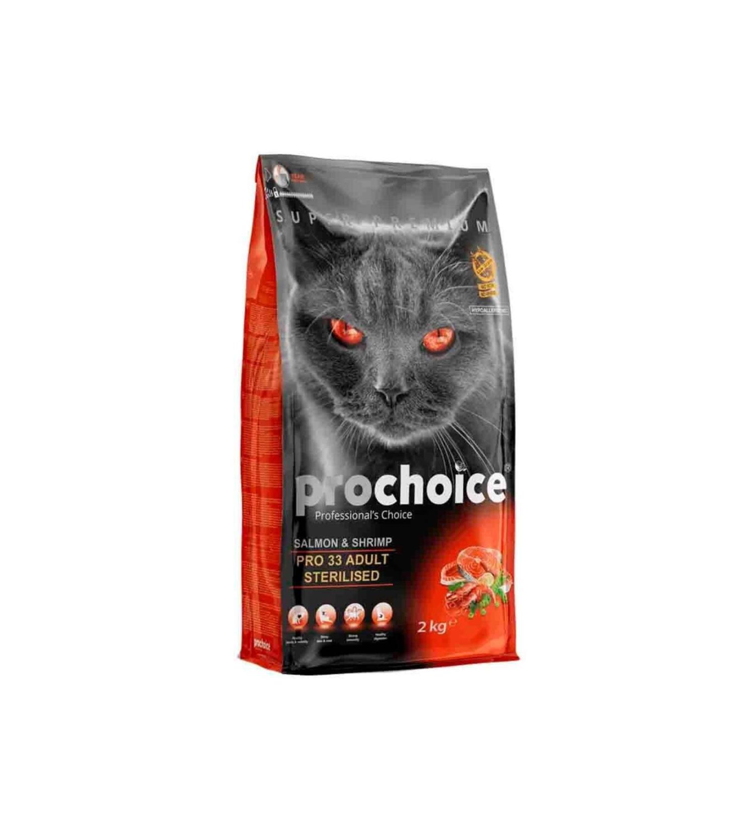 Pro Choice Pro 33 Salmon and Shrimp Sterilized Cat Food 2 Kg