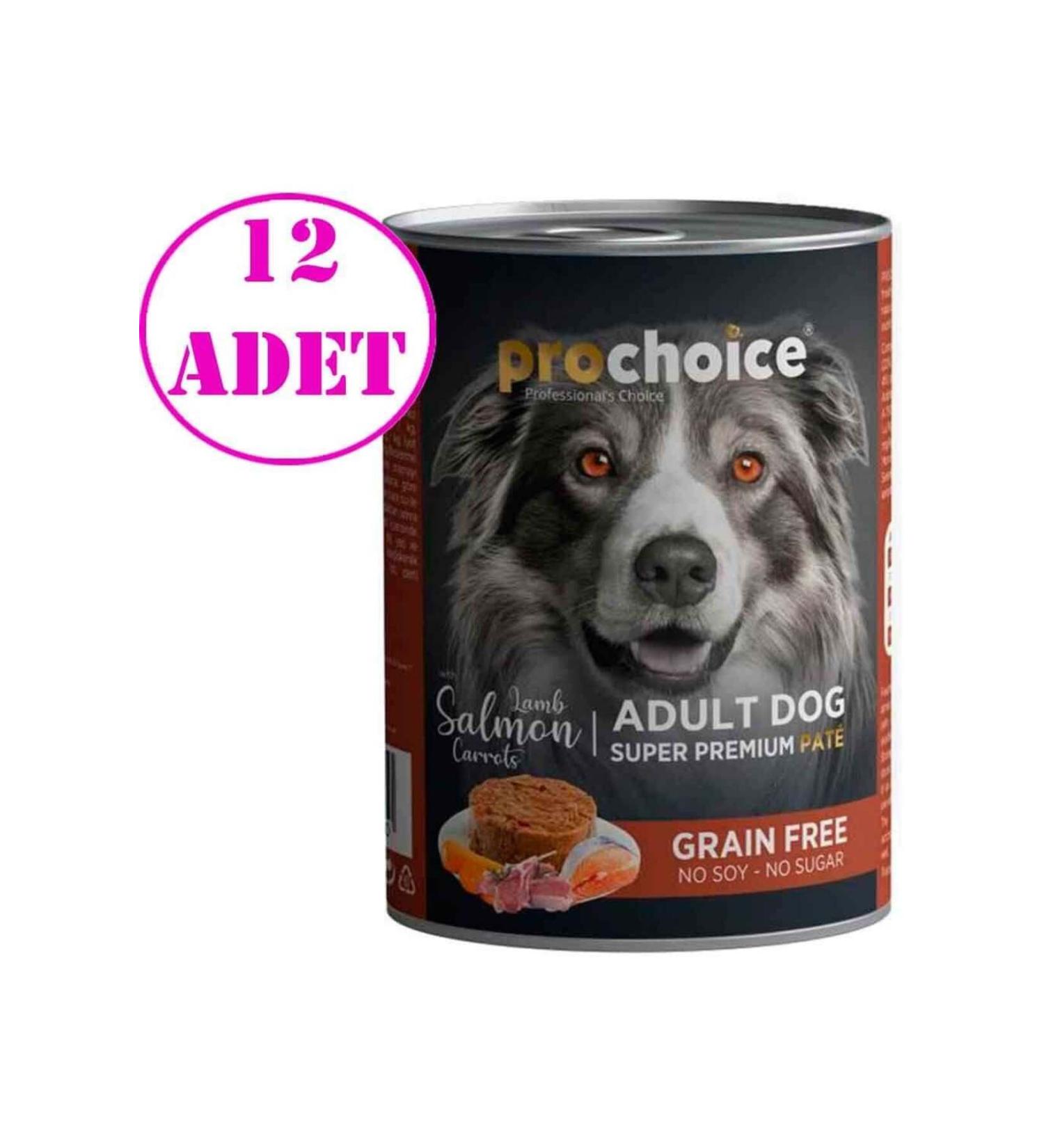 Pro Choice Pro Choice Lamb and Salmon Pate Grain Free Canned Dog Food 400 gr 12 pcs
