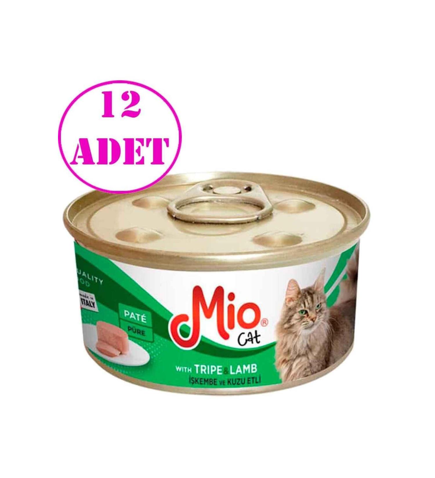 Mio Mio Tripe and Lamb Adult Cat Canned Food 85 Gr 12 AD