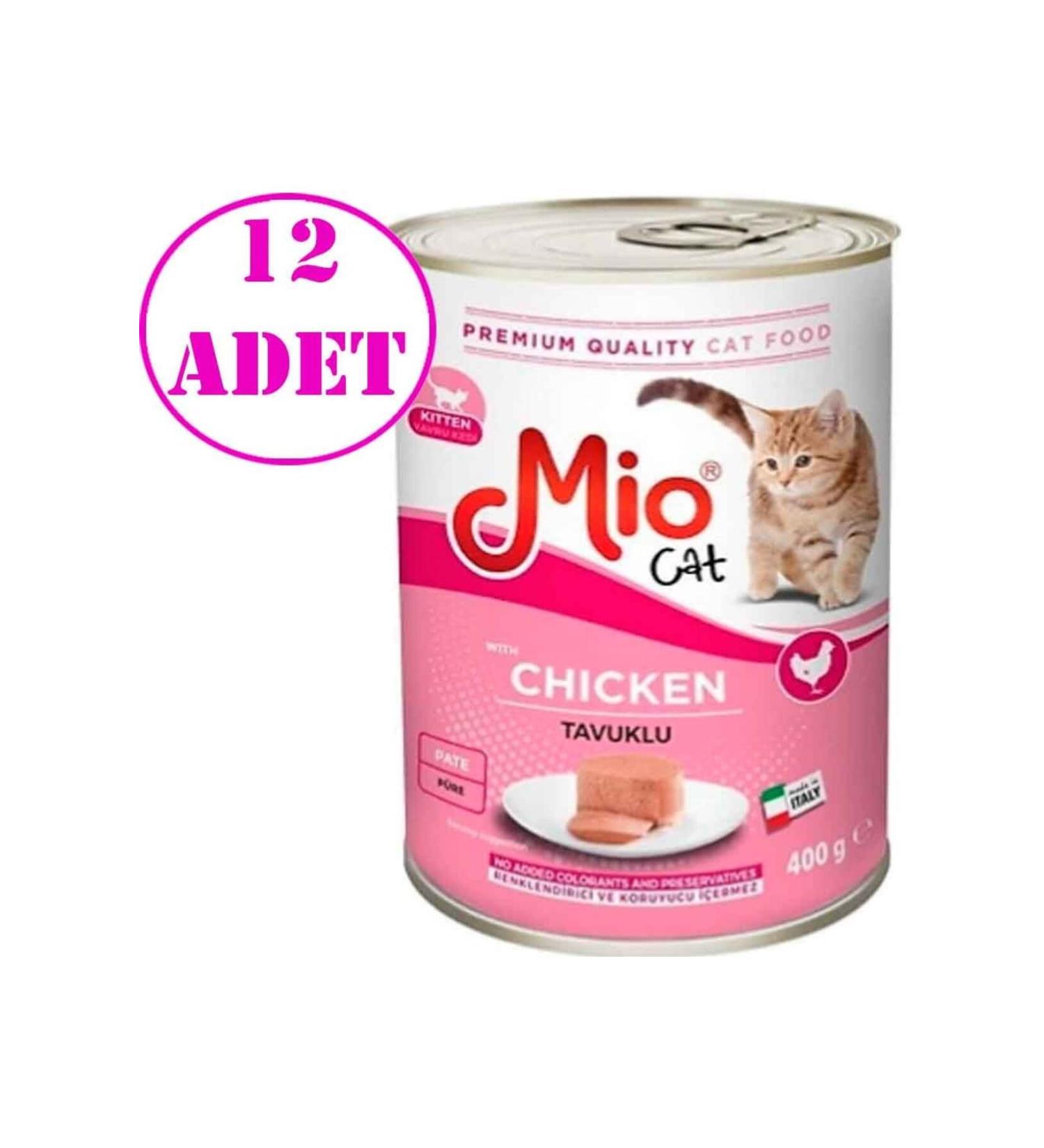 Mio Mio Kitten Canned Chicken Puree Paste 400 gr 12 Pieces
