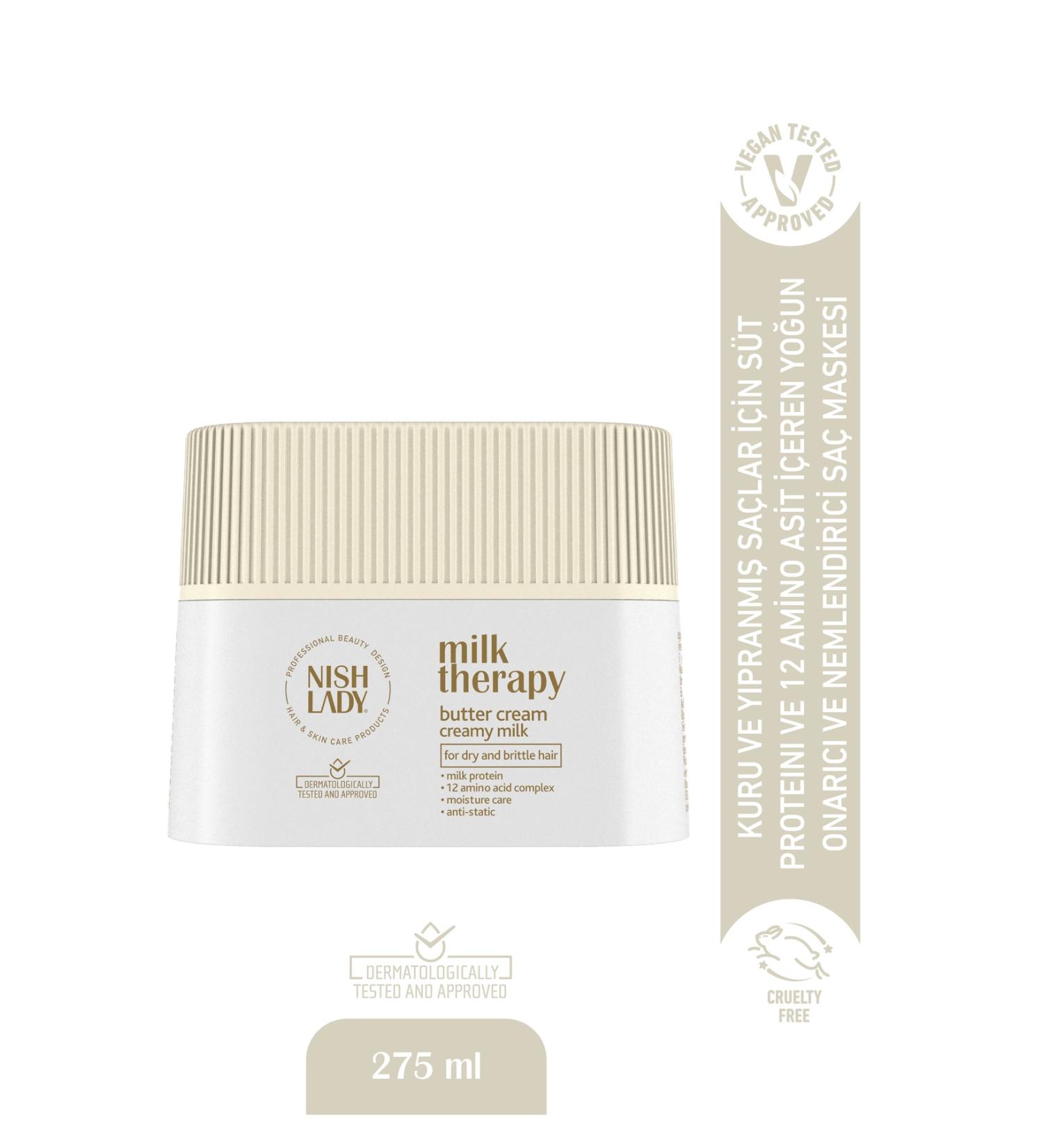 Nishlady Milk Therapy Hair Mask Repairing Mask for Dry and Damaged Hair - Buy Online on GoSupps.com