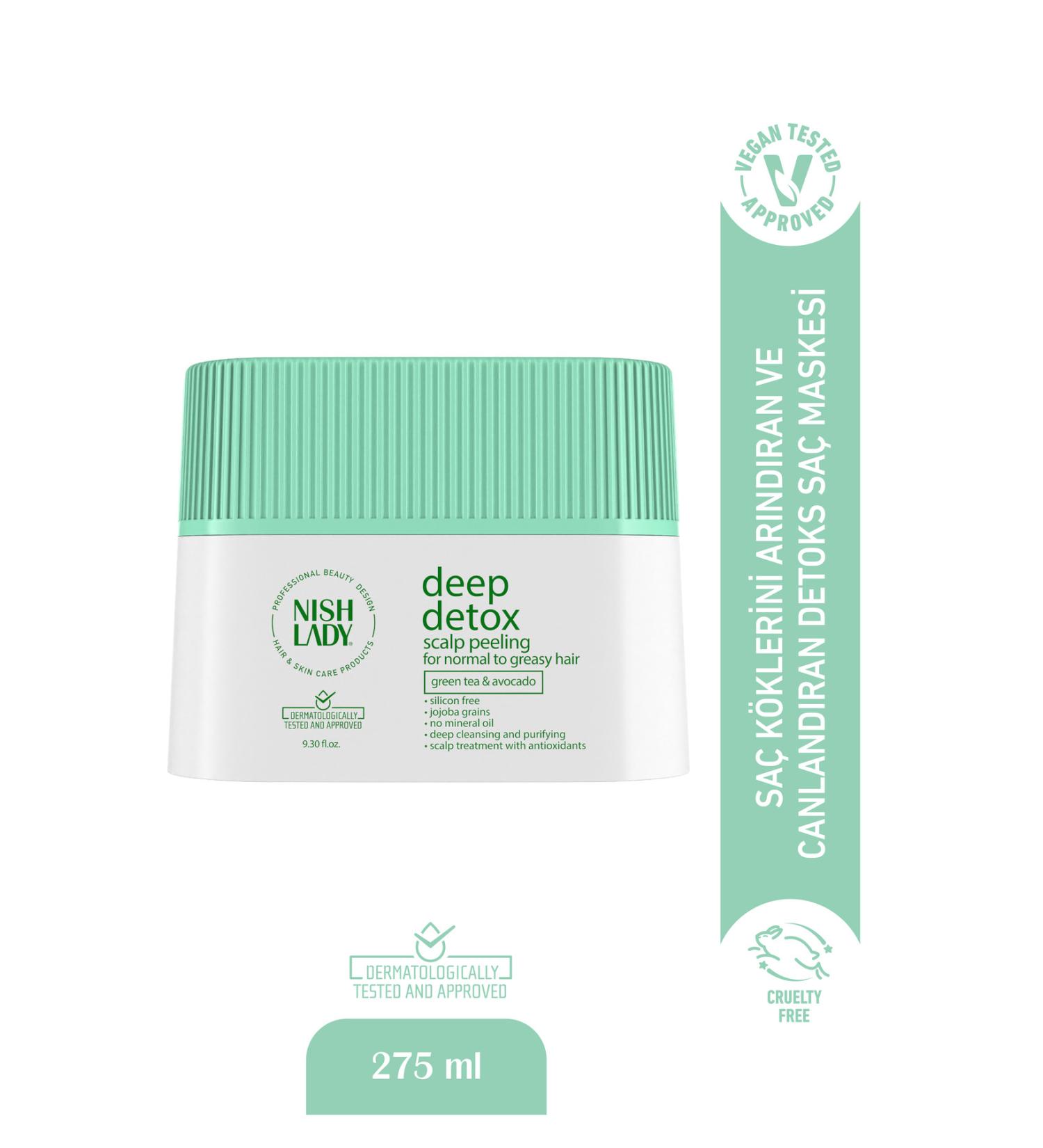Nishlady Deep Detox Purifying Mask for Oily Hair Jojoba Beads Green Tea and Avocado Extracts - Buy Online on GoSupps.com