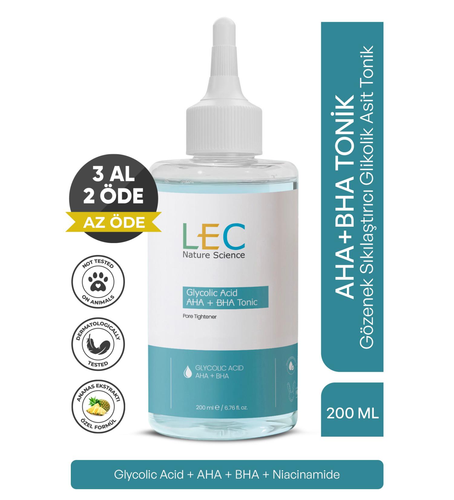 Lecnaturescience Glycolic Acid Toner for All Skin Types Pore Tightening and Revitalizing Effect 200 Ml